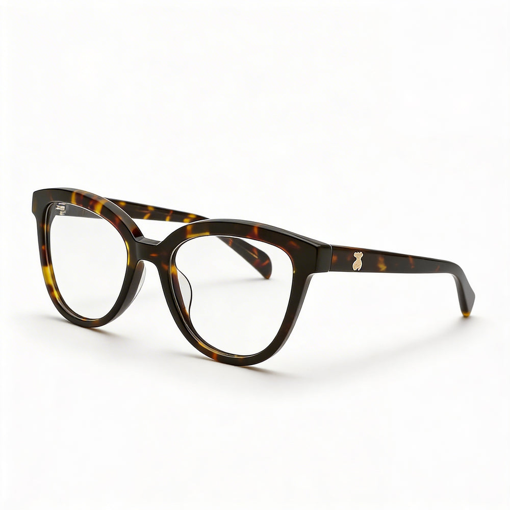 Tous Square Women's Red Havana Acetate Prescription Ready Eyeglasses with Clear Demo Lenses 53mm