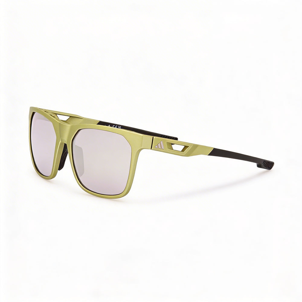 Adidas Injected Sunglasses Unisex Matte Light Green Plastic Frame with Green Lenses, UV 400, Non-Polarized 55mm