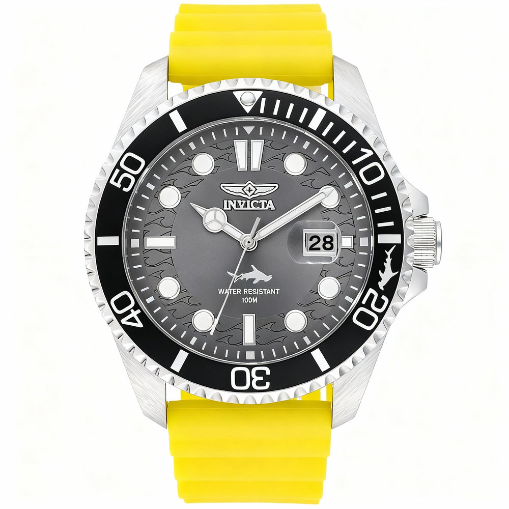 Reloj Invicta Pro Diver Classic para hombre, de acero inoxidable plateado, esfera negra, 43 mm, números arábigos, resistente al agua