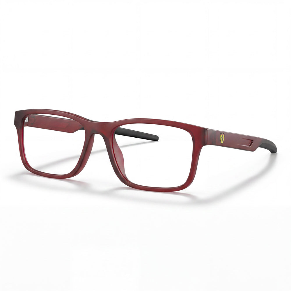Gafas de sol de mujer Scuderia Ferrari Fz8003u con montura rectangular de plástico, color rojo ópalo mate, 56 mm
