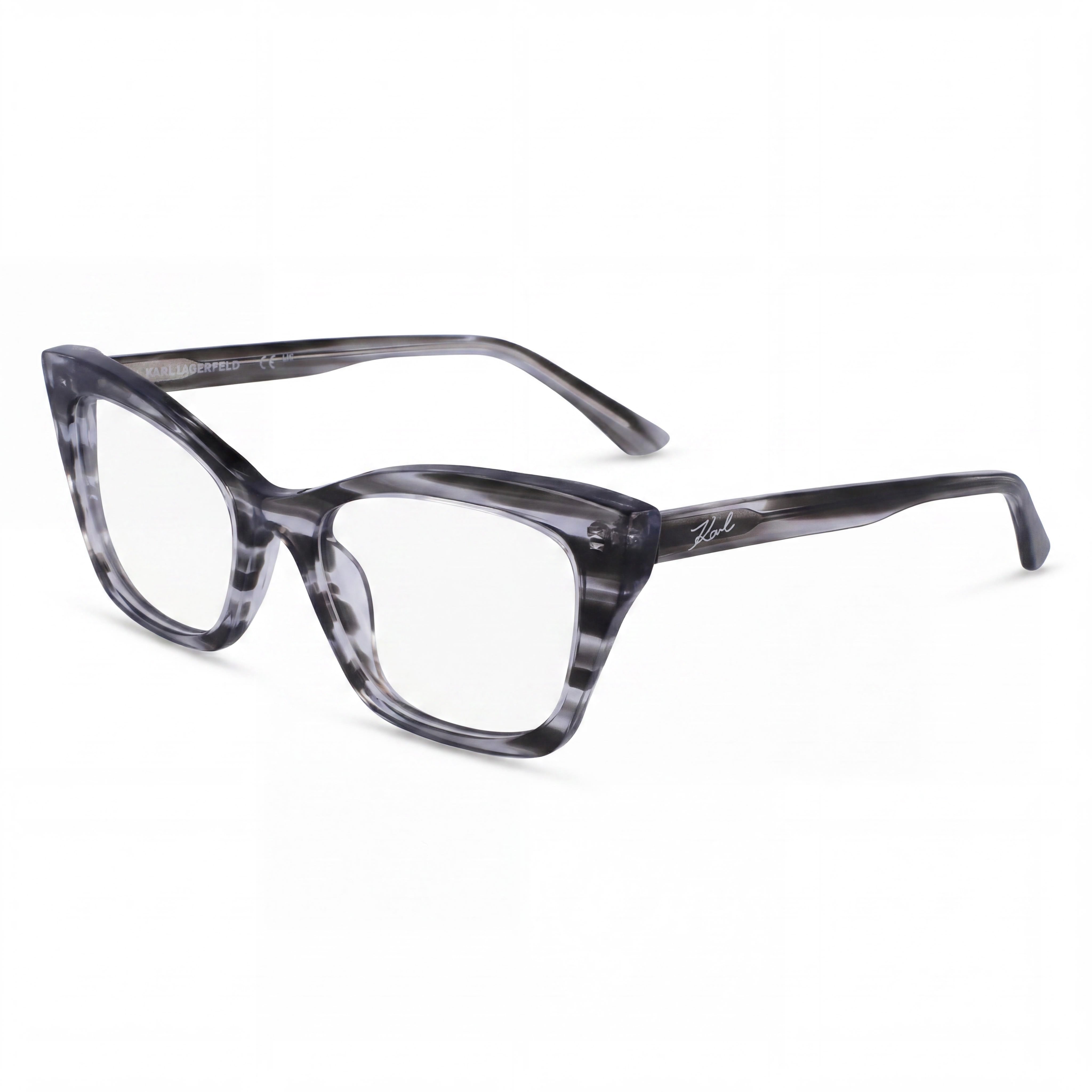 Montura de acetato para mujer KARL LAGERFELD Modern KL6134 en gris a rayas con lentes no polarizadas de 52 mm, Photo 1