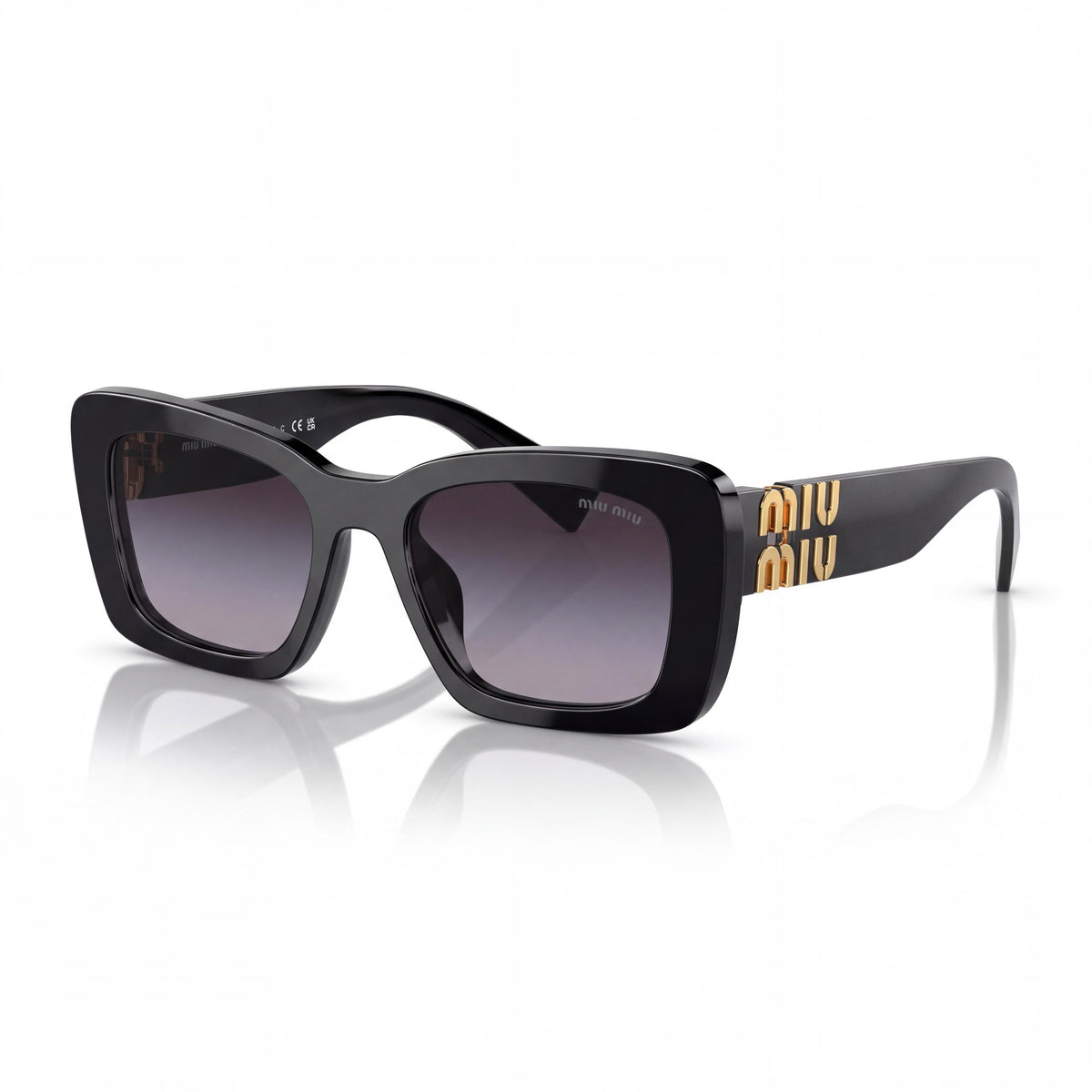 Gafas de sol Miu Miu 0MU 07YS 53 1AB5D1 para mujer, de acetato multicolor, con lentes grises degradadas, no polarizadas y protección UV, 53 mm, Photo 1