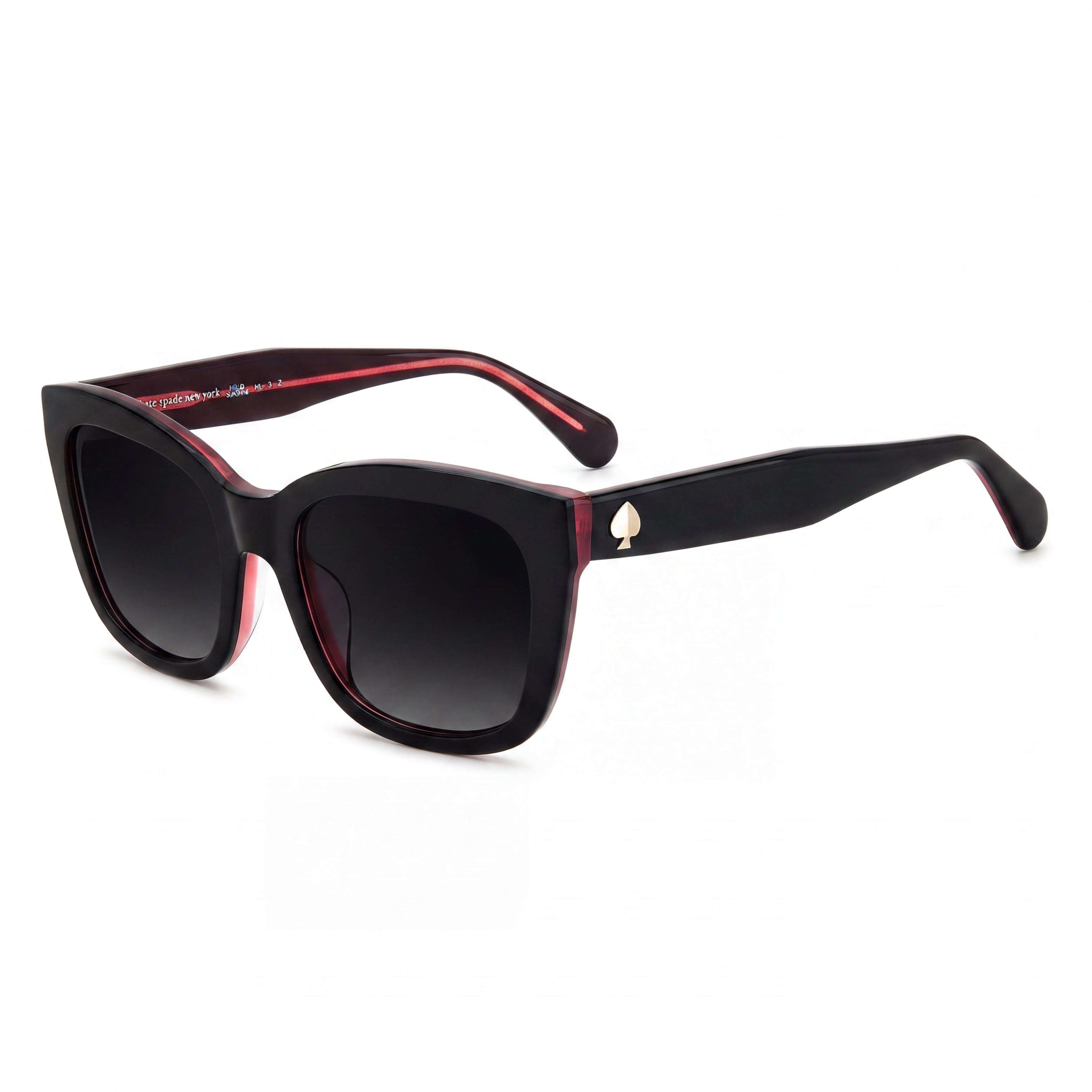 kate spade new york Tammy/S Women's Black Pink Plastic Rectangular Grey Shaded Polarized UV Protection Sunglasses 53mm, Photo 1