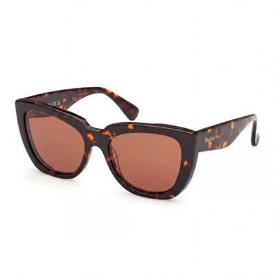 Gafas de acetato unisex MaxMara Mm0090, montura Havana oscura, lentes UV 400 no polarizadas, ancho de lente de 54 mm