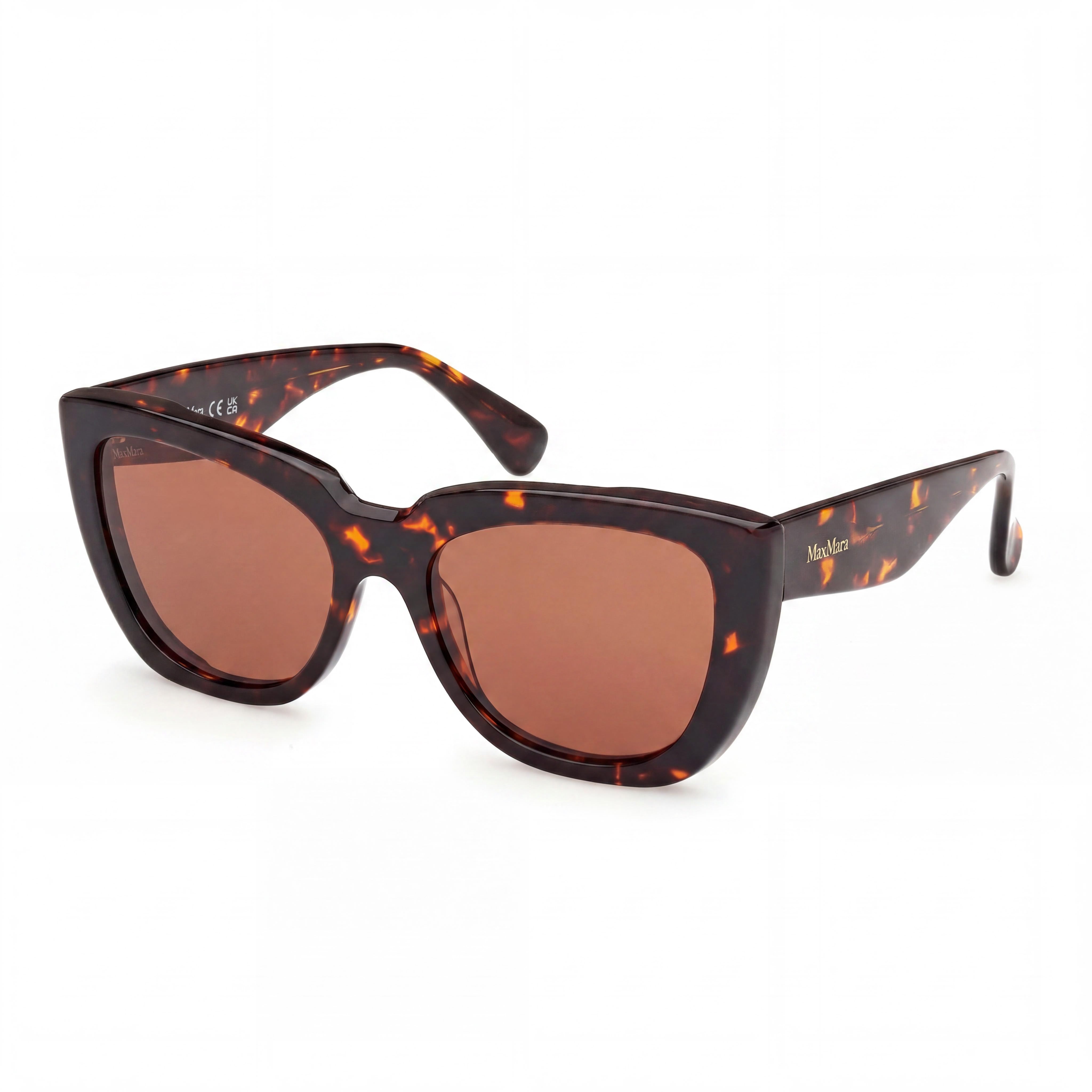 MaxMara Mm0090 Unisex Acetate Eyewear, Dark Havana Frame, Non-Polarized UV 400 Lenses, 54mm Lens Width, Photo 1