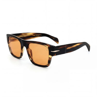David Beckham Db 7000/S Bold Men's Striped Brown Gold Acetate Blue Multilayer UV Protected Sunglasses 52-20-145mm
