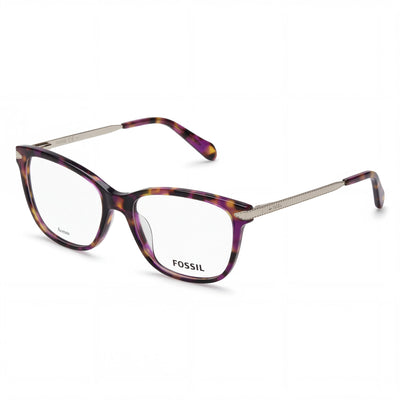 Fossil Modern Women's Acetate Optical Eyeglass Frames, Fuchsia Havana, 55mm, Prescription Ready