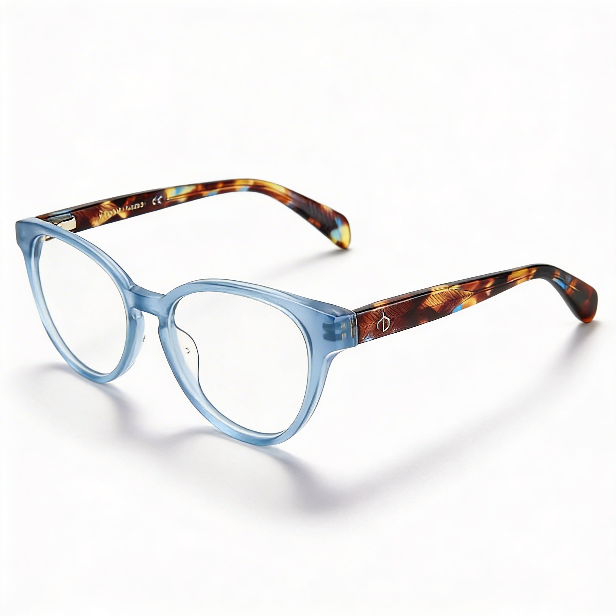 Rag & Bone Women's Modern Acetate Frame Eyeglasses in Blue with 51mm Lens Width, 18mm Bridge, and 140mm Temple Length, Photo 1