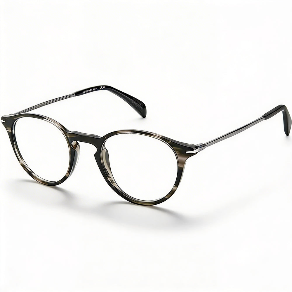 Gafas unisex David Beckham DB 1049, montura de plástico color cuerno gris, lentes de policarbonato, talla 48 mm