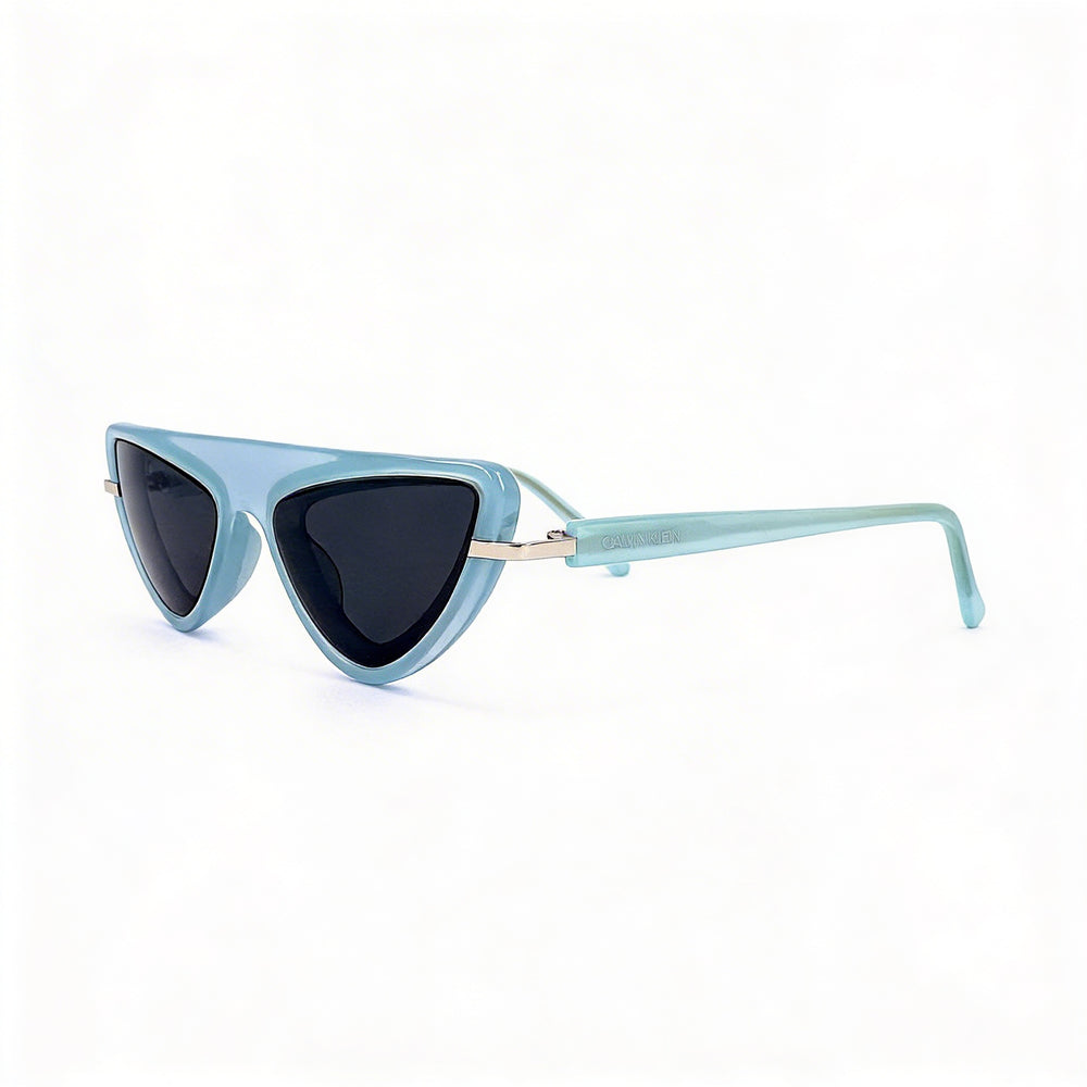 Gafas de sol Calvin Klein Modern de mujer, ojo de gato de plástico, lentes grises azul claro lechosas, 57 mm