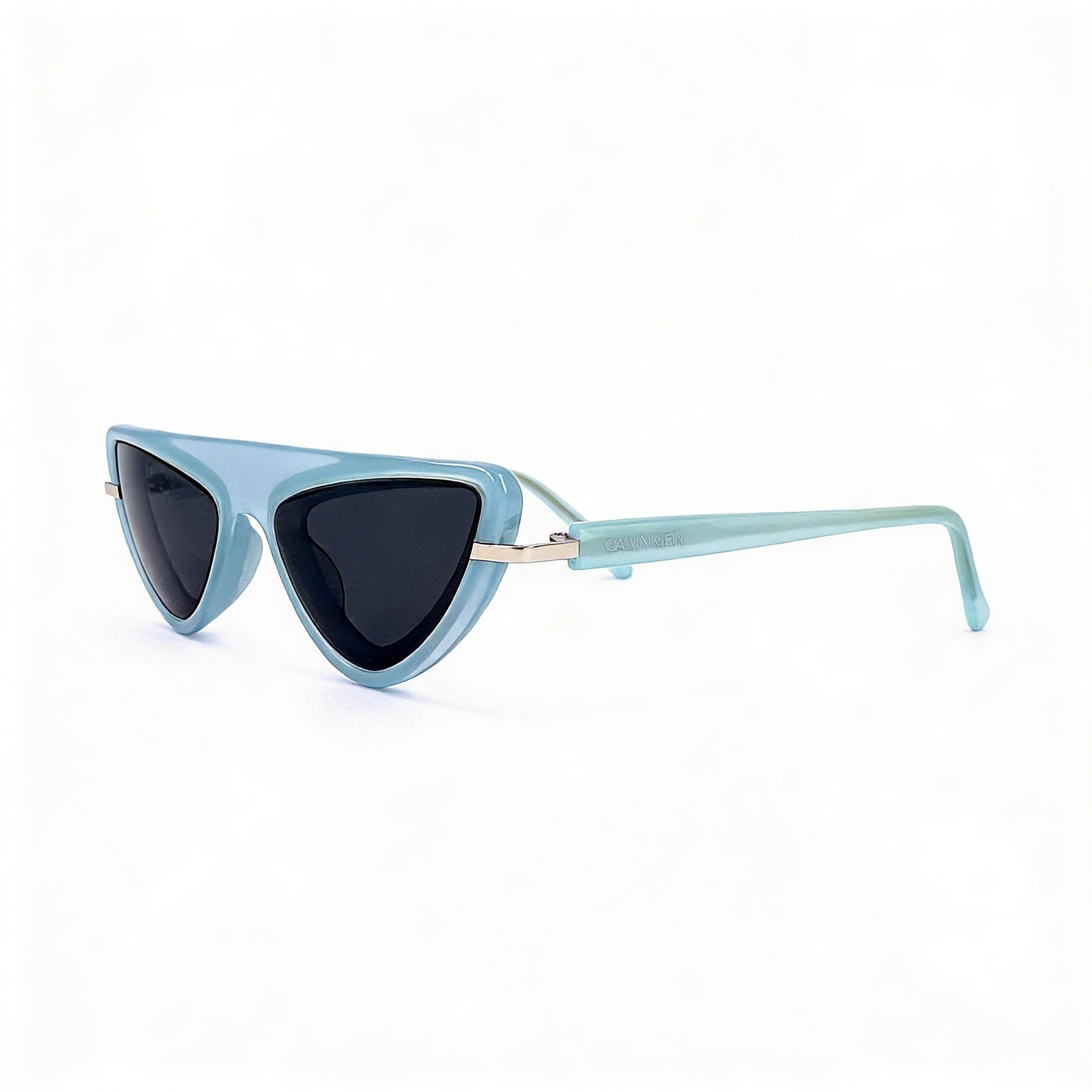 Calvin Klein Modern Women's Cat Eye Plastic Milky Light Blue Grey Lens Sunglasses 57mm, Photo 1