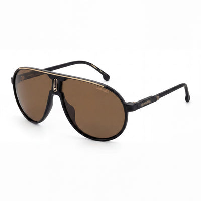 Gafas de sol Carrera Casual para hombre, con inyección de propionato dorado y negro, 100 % protección UV, lentes antirreflejos doradas de alto contraste de 62 mm