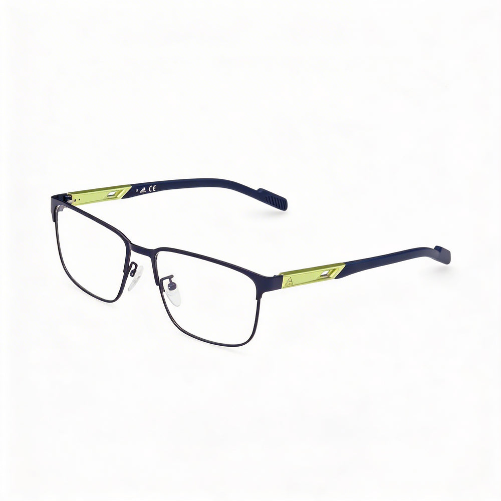 Adidas navigator Men's Matte Blue Metal Eyeglasses with Clear Demo Lenses, Prescription Ready, 52-16-145