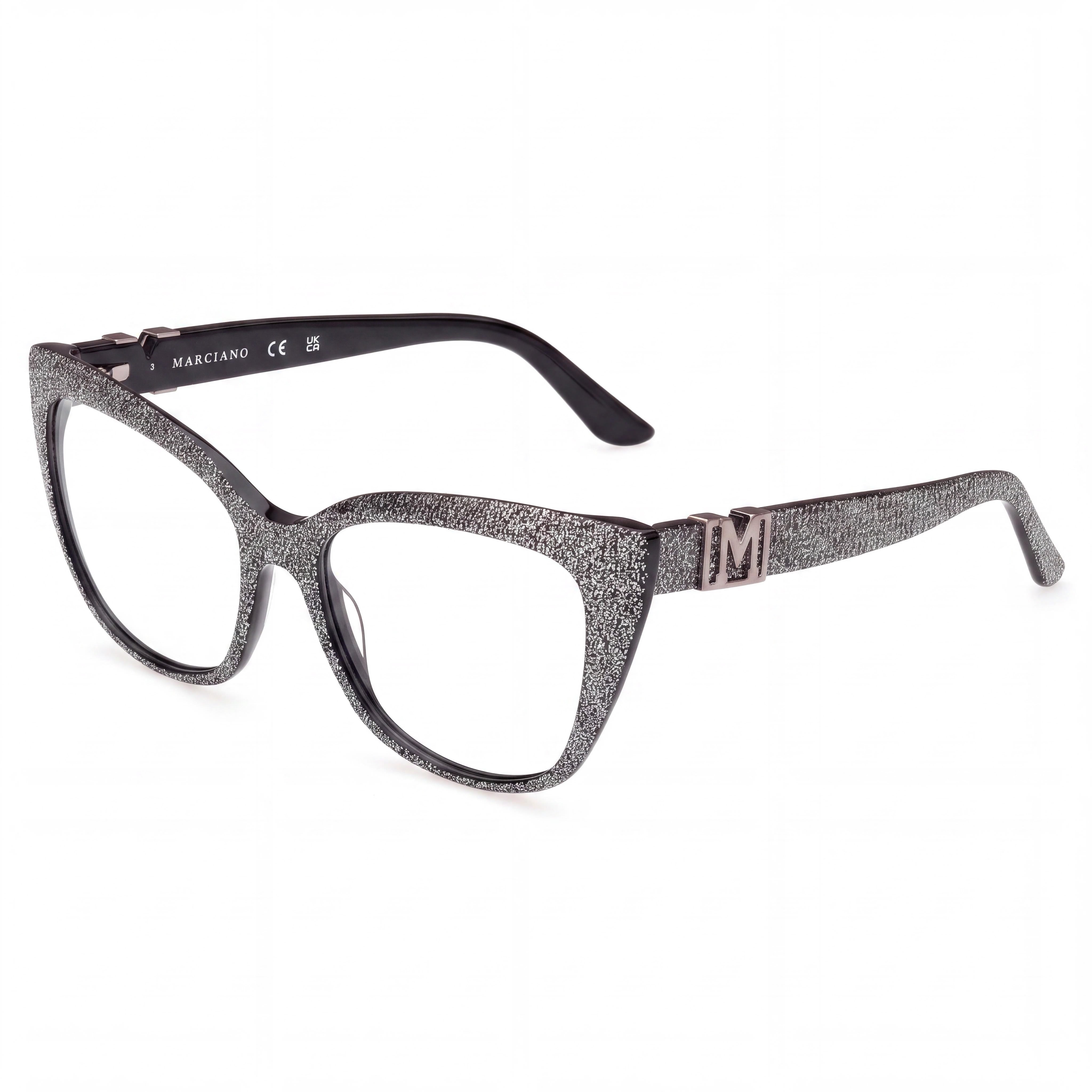 GUESS by Marciano Gm50008 Women's Shiny Black Plastic Frame Eyeglasses Lens 55mm Bridge 17mm Temple 145mm, Photo 1