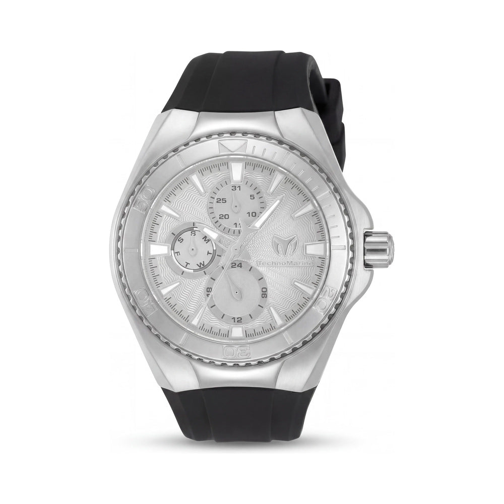 Reloj cronógrafo TechnoMarine Cruise California TM-124020 para mujer, acero inoxidable, negro y acero, esfera plateada, 40 mm