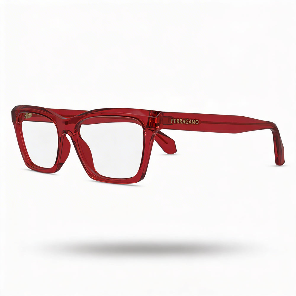 Salvatore Ferragamo Sf2986 Men's Acetate Transparent Red Eyeglasses 53mm