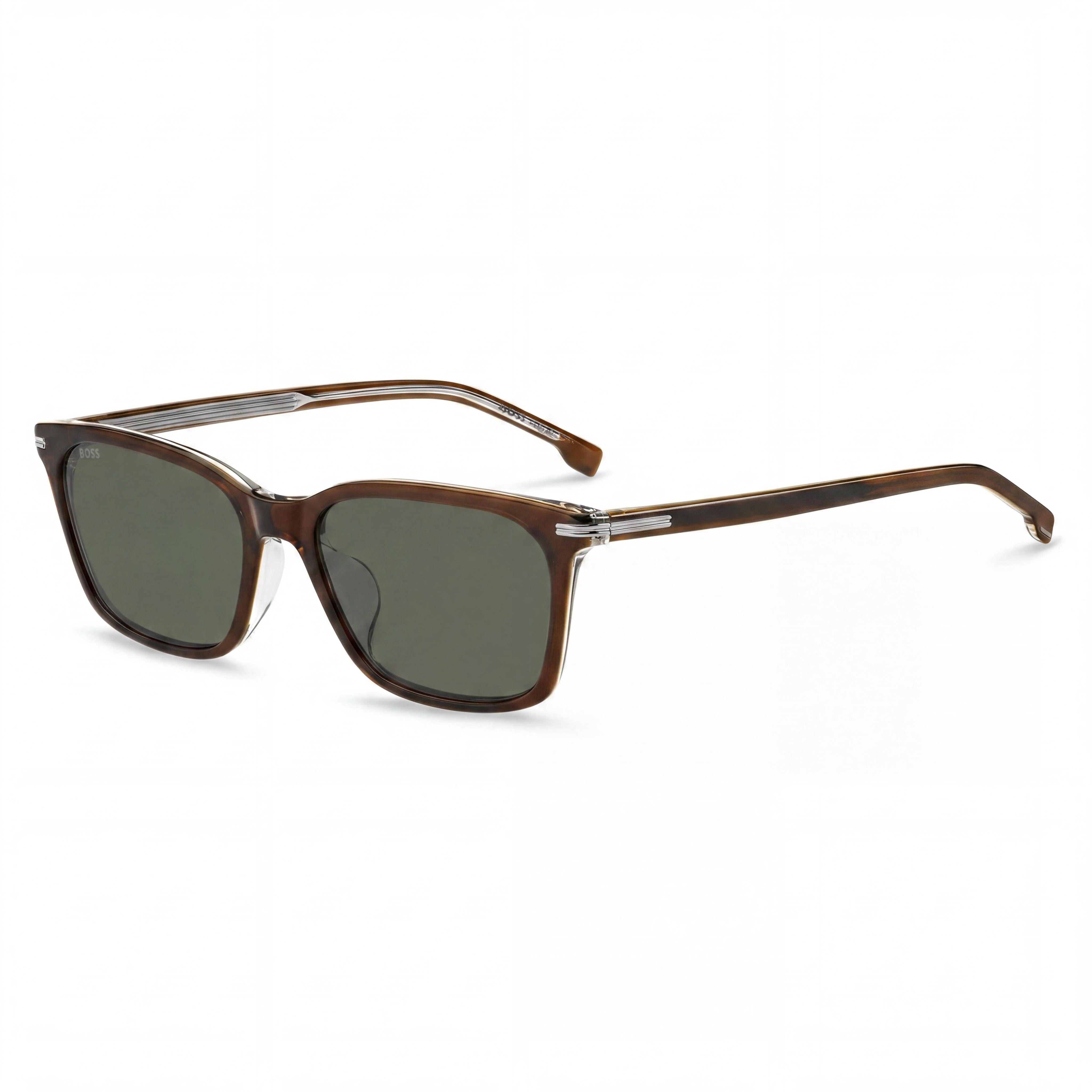 Hugo Boss ADULTO Boss 1669/F/Sk Gafas de Sol de Hombre de Eco Acetato con Montura Marrón y Lentes Verdes con 100% Protección UV 56-18-145, Photo 1