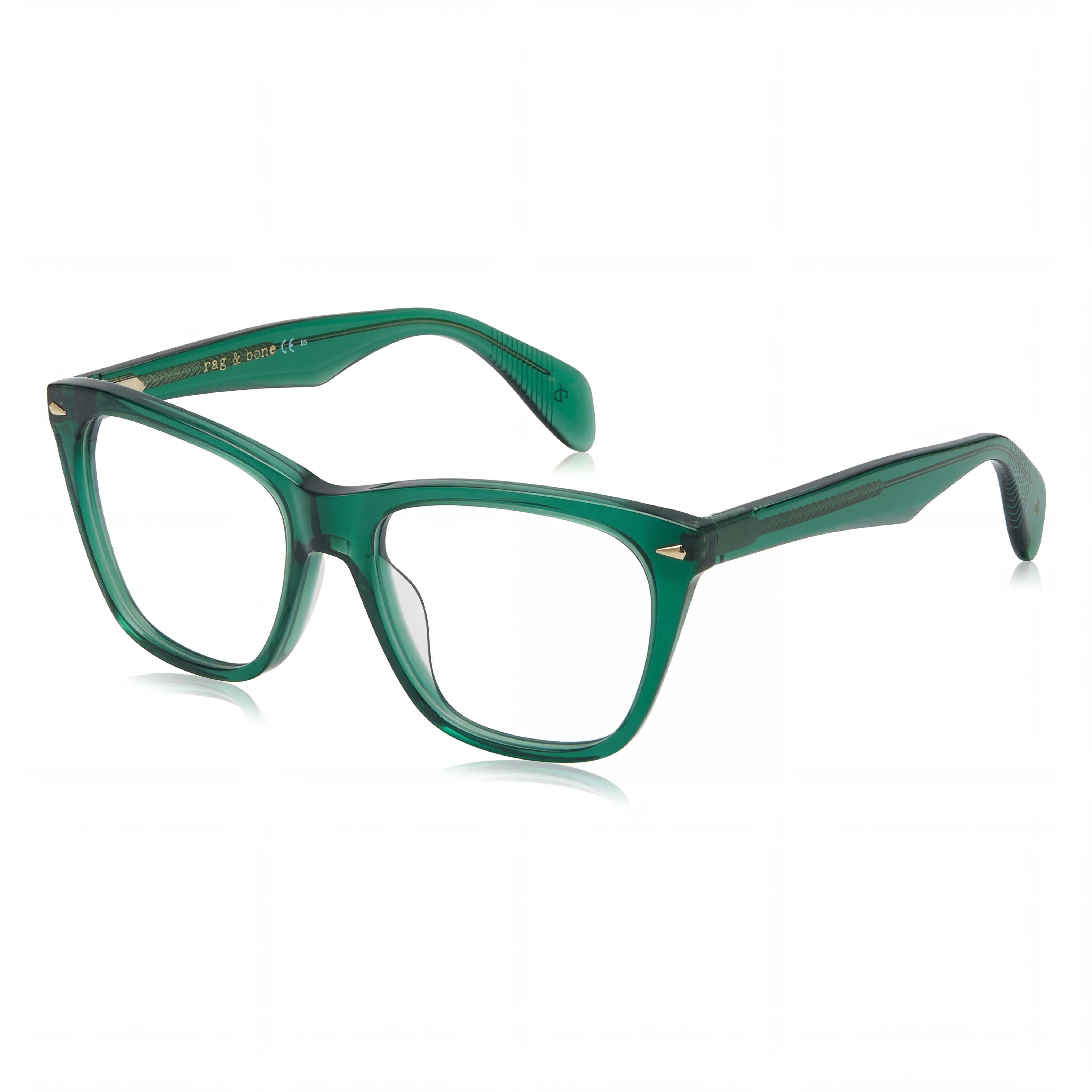 Rag & Bone Modern Women's Transparent Green Acetate Cat Eye Full Rim Eyeglasses 53mm, Photo 1