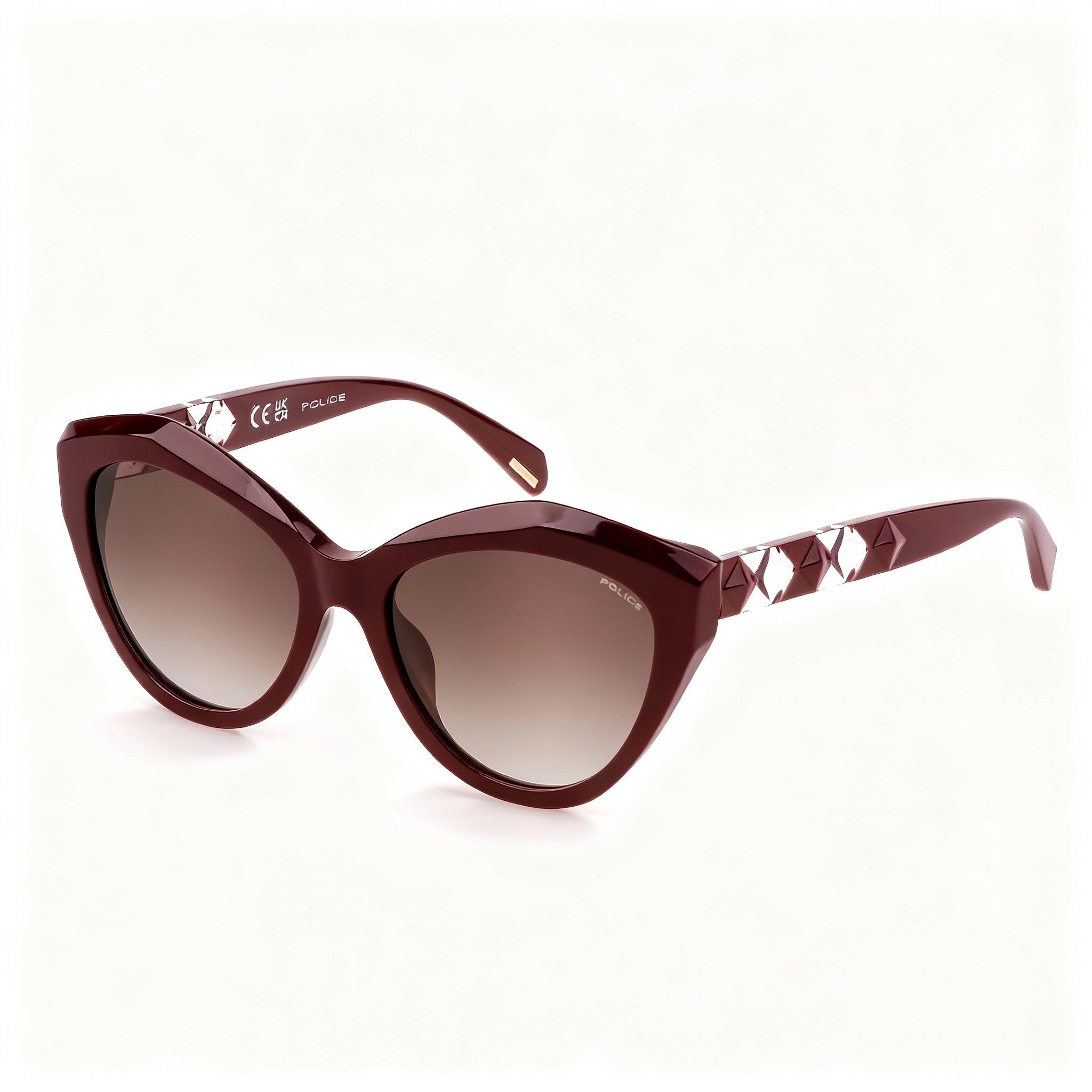 Police Comtemporary Men's Acetate Non-Polarized Sunglasses Bordeaux Pieno Frame Size 55-18-140