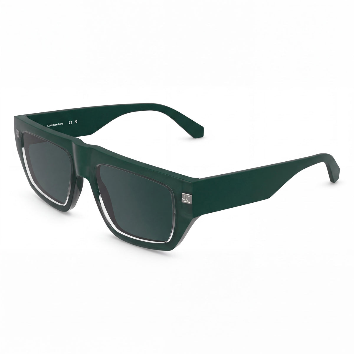 Calvin Klein Jeans Ckj25619s Gafas de Sol Unisex Verdes de Resina de Origen Vegetal TRITAN RENEW Petrol Sólido Protección UV 54mm, Photo 1