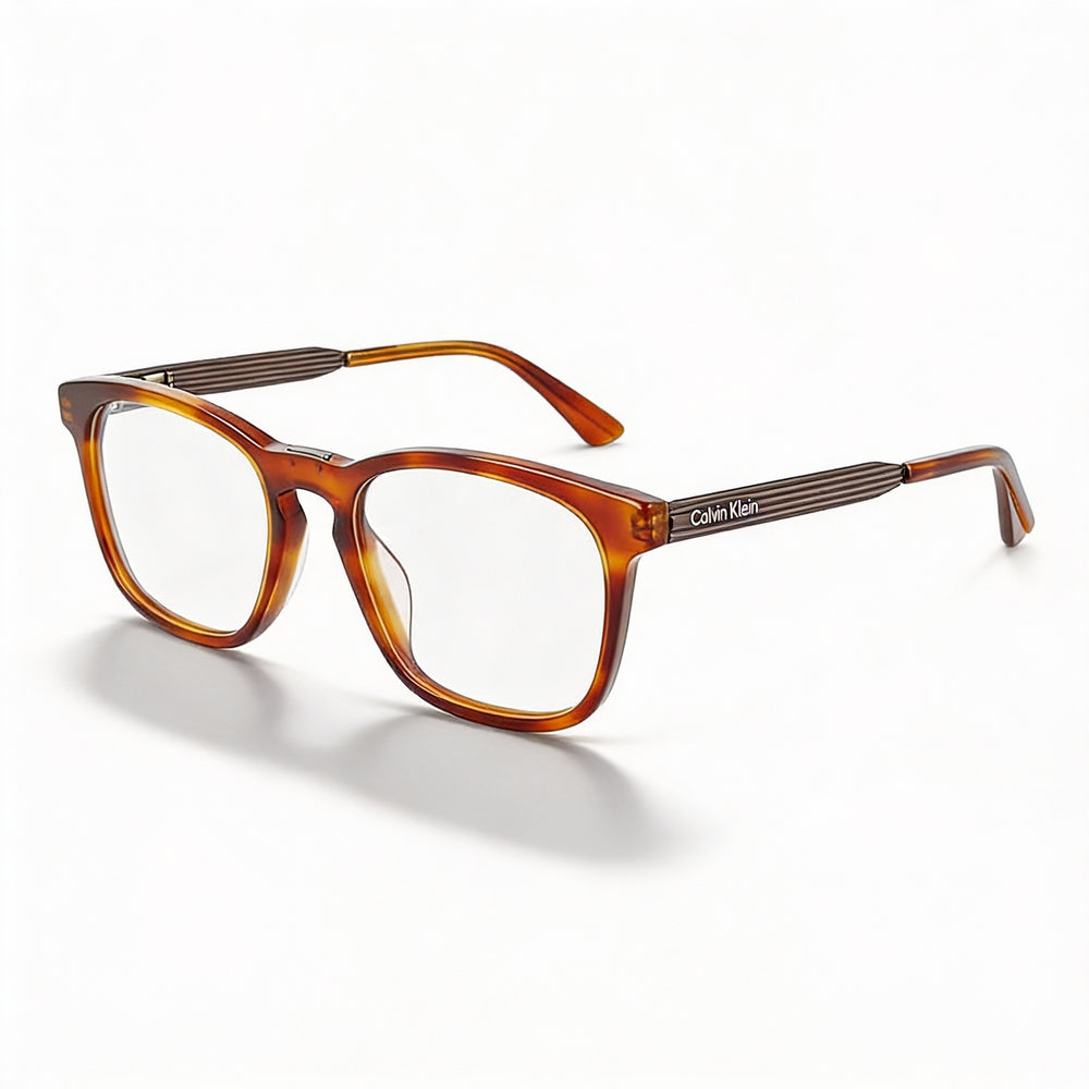 Calvin Klein CK22503 Unisex Casual Square Full Rim Eyeglass Frames Blonde Havana Acetate 53mm Lens Width