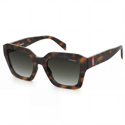 Levi's LV 1027/S Women's Casual Havana Eco Polyamide Frame Sunglasses, Green Shaded UV Protection Lenses 53mm
