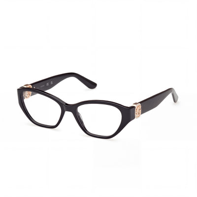 GUESS Clásico Women's Shiny Black Plastic Sunglasses with Black Non-Polarized Polycarbonate Lenses 51mm