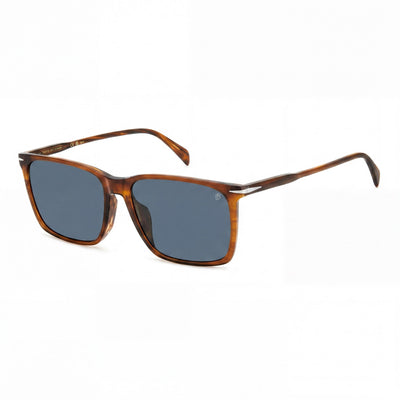 David Beckham DB 1145/G/S Casual Men's Brown Horn Light Acetate Blue Lens Sunglasses 58mm