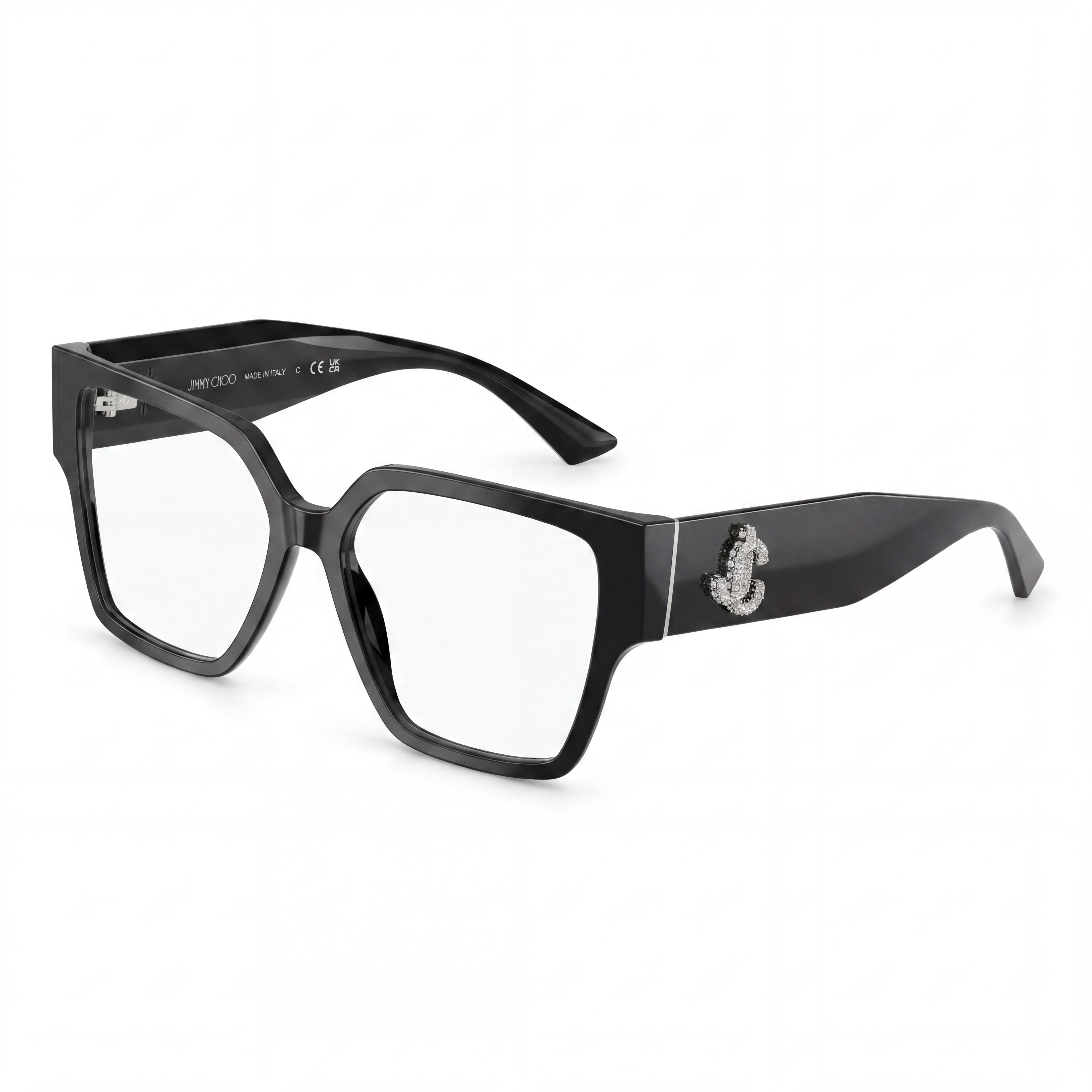 Jimmy Choo Jc 3032 B Women's Black Acetate Optical Frames with Clear Lenses Size 55-16-140, Photo 1