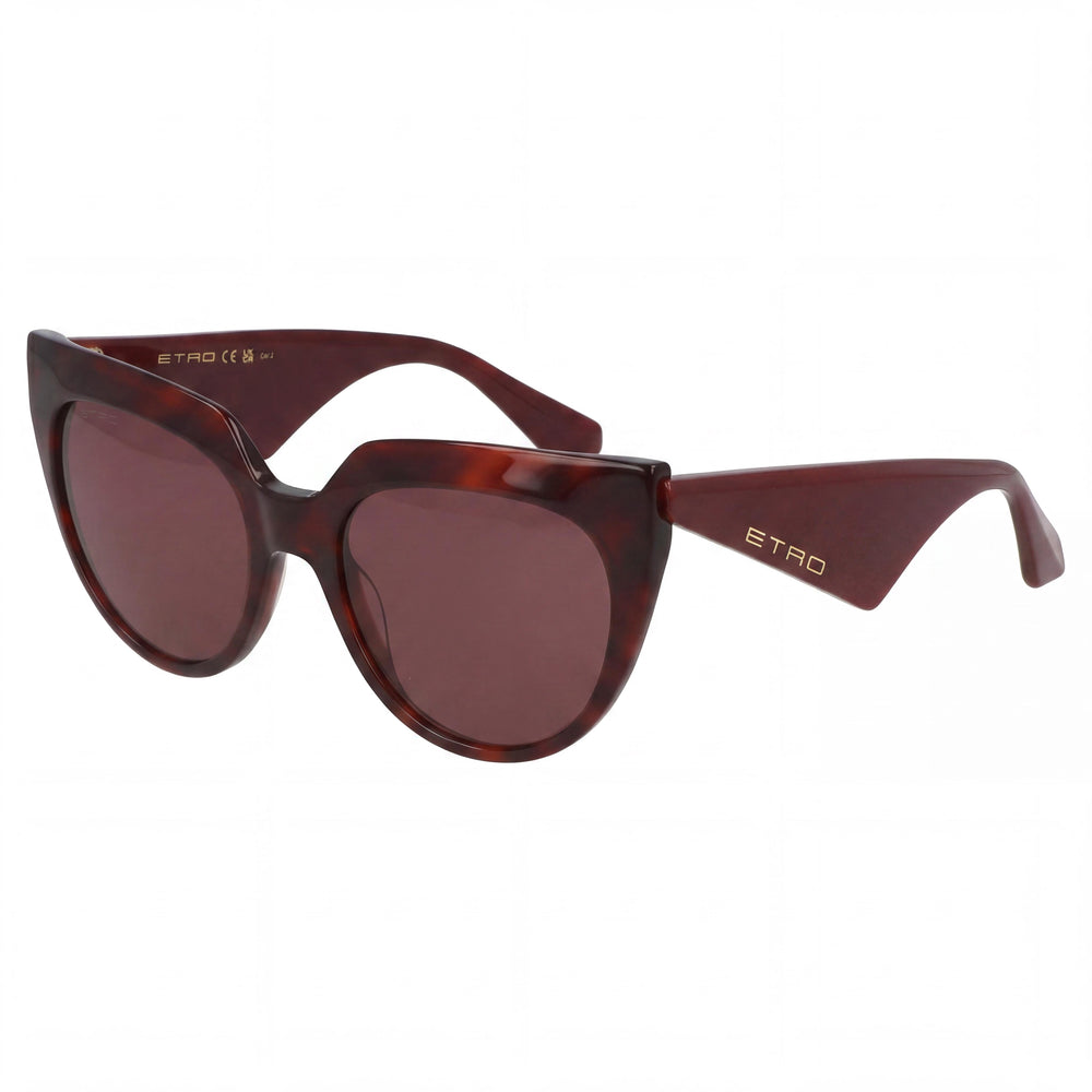 Etro Women's Casual Havana Acetate Frame Polycarbonate Non-Polarized Sunglasses 55mm Lens Width