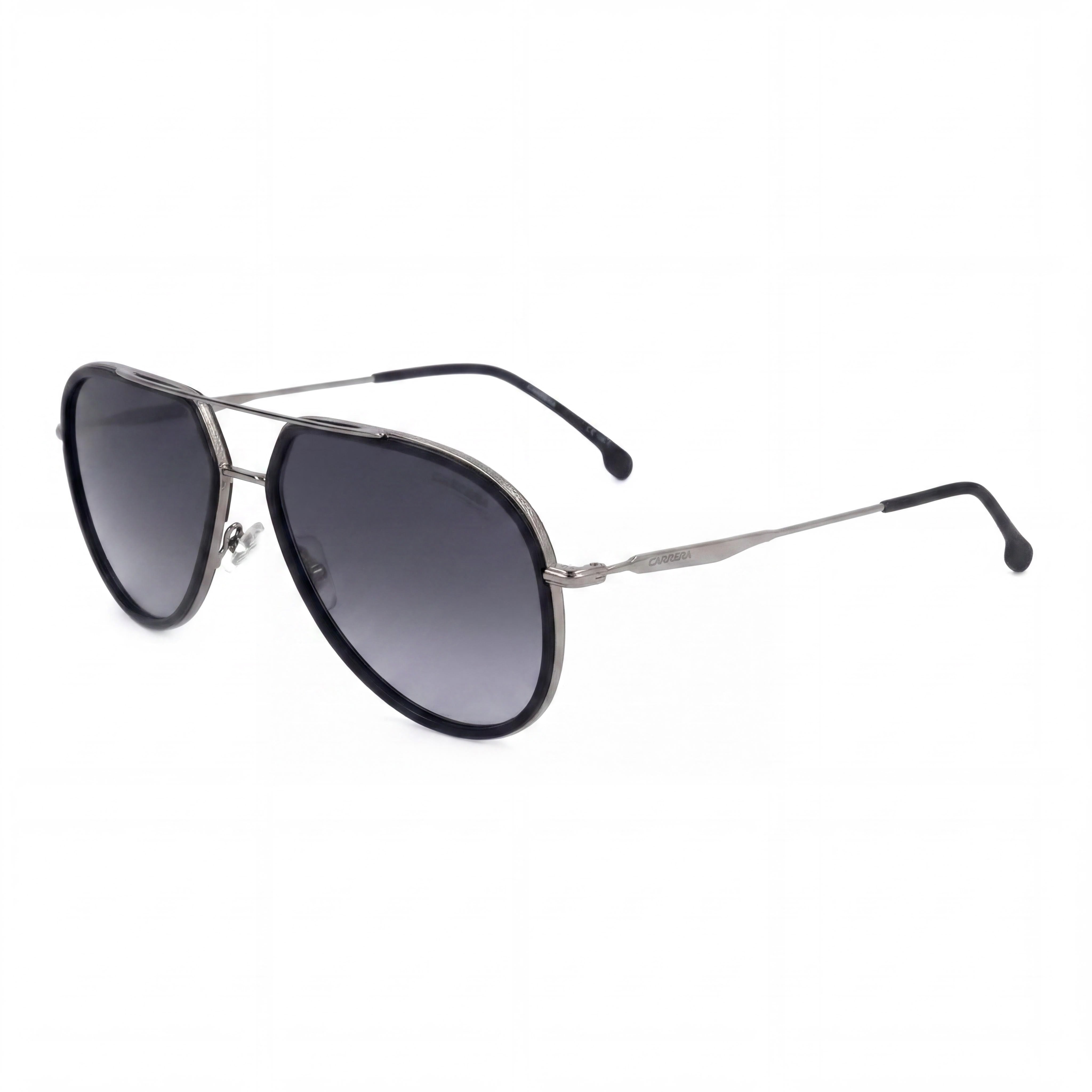Gafas de sol Carrera 295/S Classic unisex de acero inoxidable con protección UV, armazón gris y negro degradado, lentes gris oscuro degradado 58 mm, Photo 1