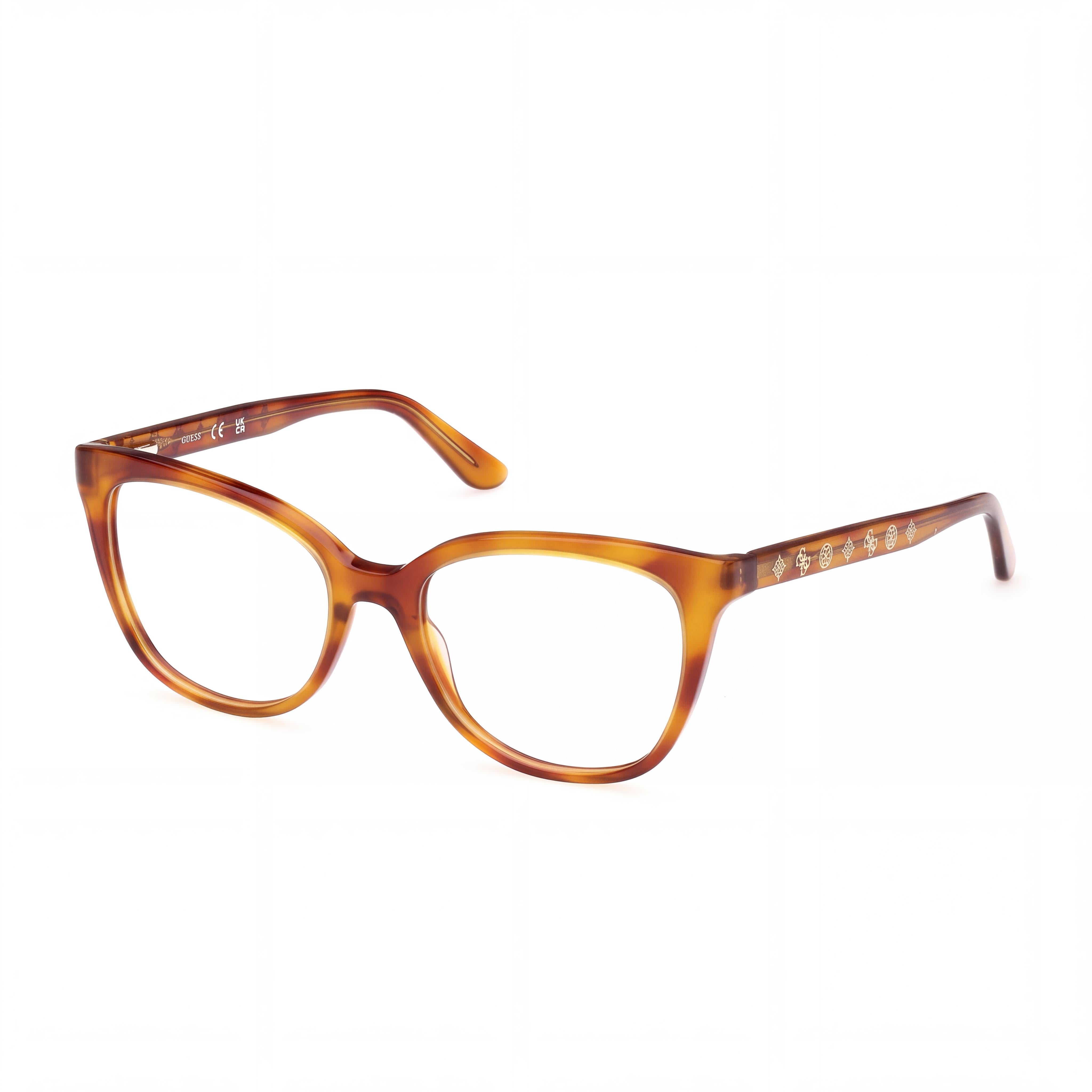 GUESS Gu50114 Montura Óptica de Plástico para Mujer en Havana Rubio, Lente 51mm, Puente 17mm, Patilla 140mm, Photo 1
