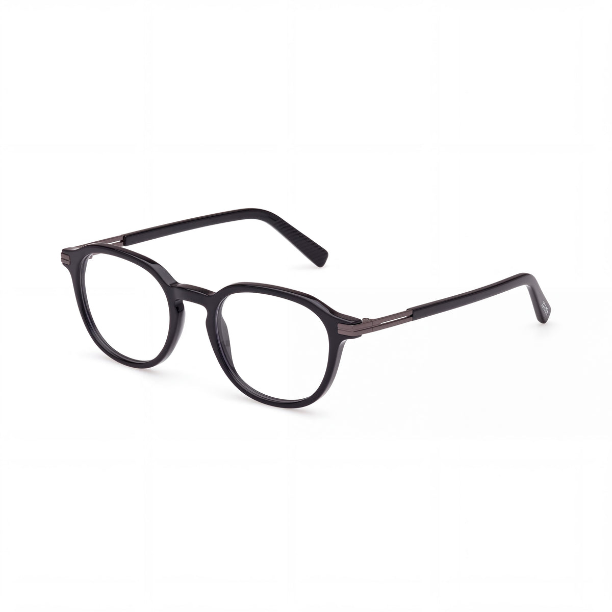 Ermenegildo Zegna Ez5269 Unisex Black Plastic Frame Optical Glasses with Transparent Lenses, Size 48-20-145, Photo 1