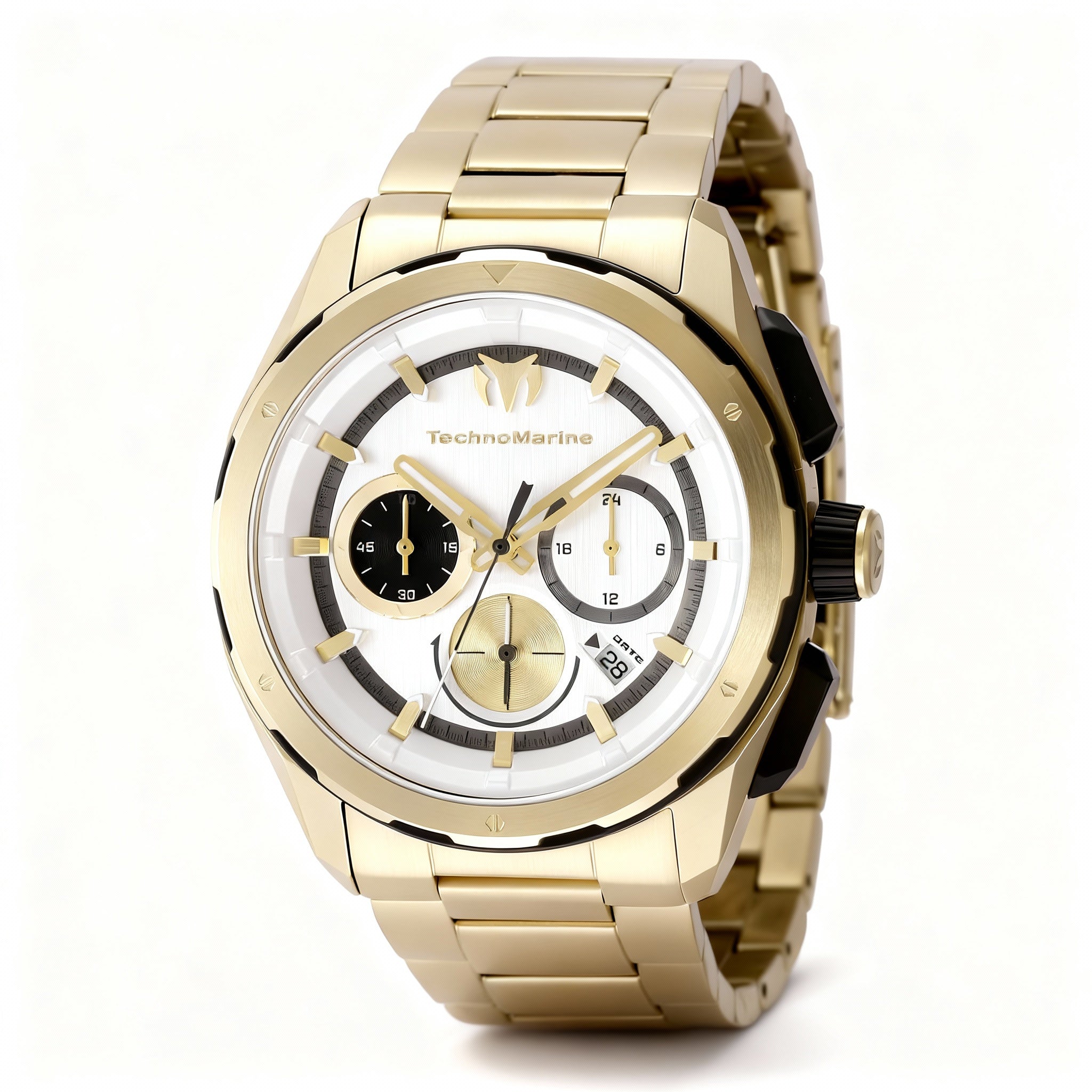 TechnoMarine OCEAN - NOMAD TM-318093 Unisex Gold Stainless Steel Chronograph Quartz Watch with Bracelet 43mm