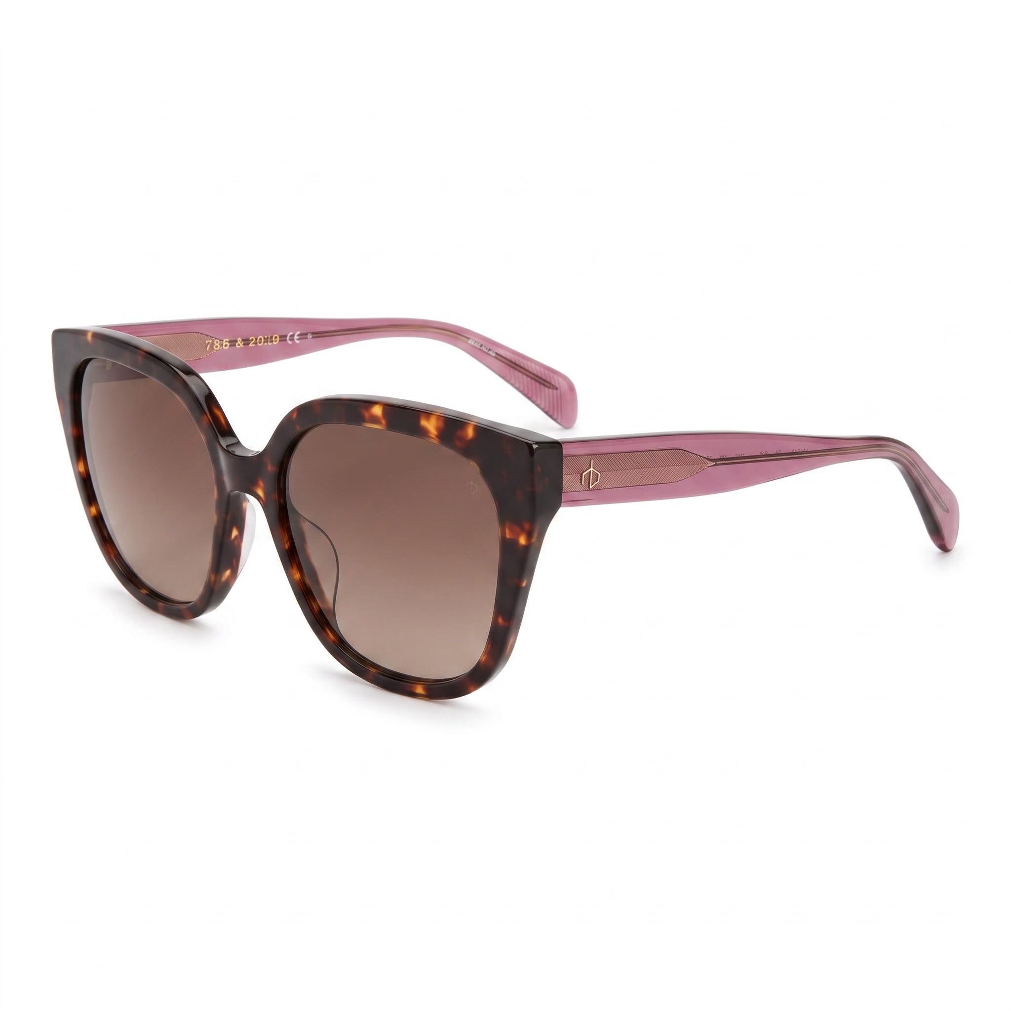 Rag & Bone Classic Havana Rectangle Sunglasses for Women, 56mm, Photo 1