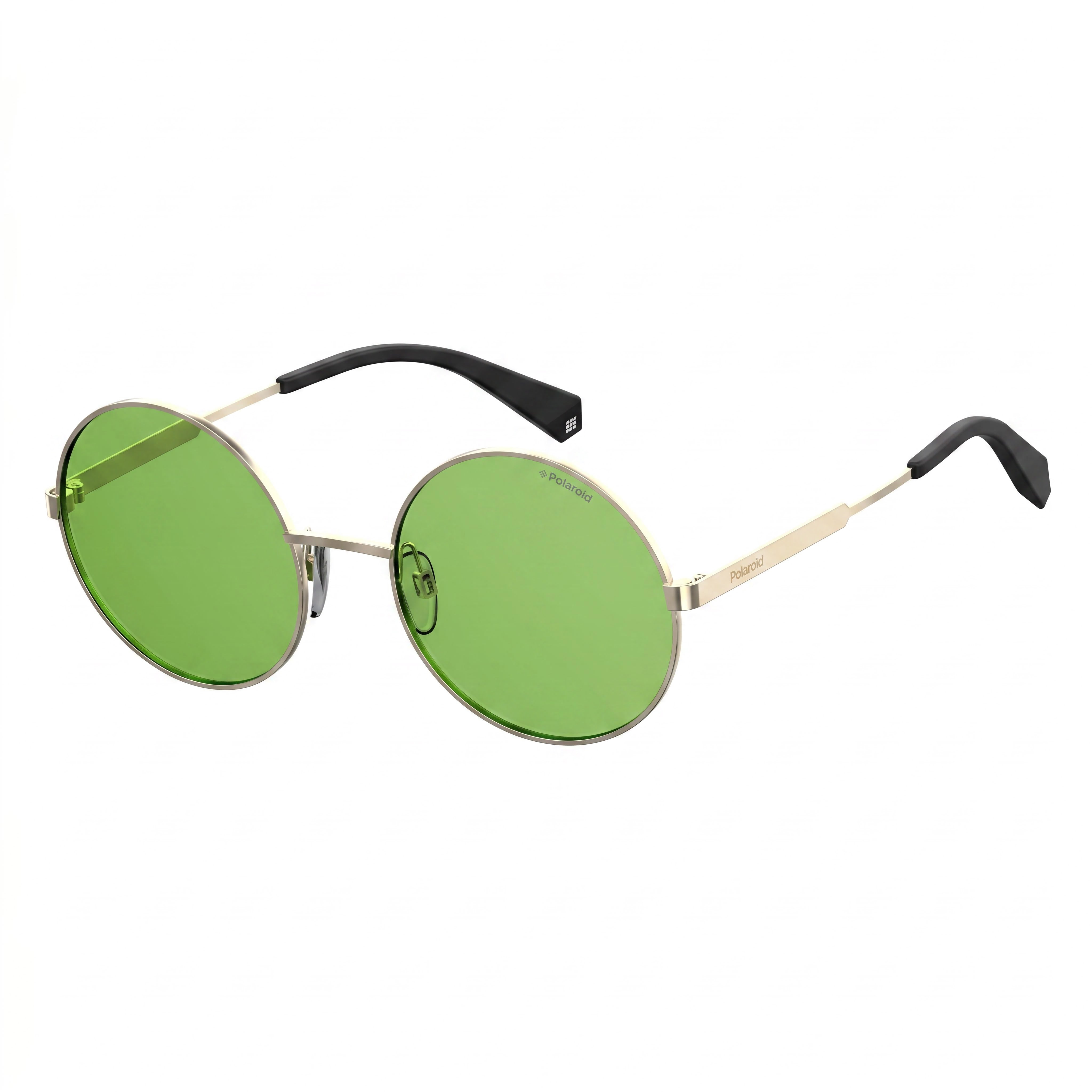 Polaroid Sunglasses Pld 4052/S Unisex Silver & Black Metal Round Double Bar Frame with Green Polarized Lenses 55mm, Photo 1