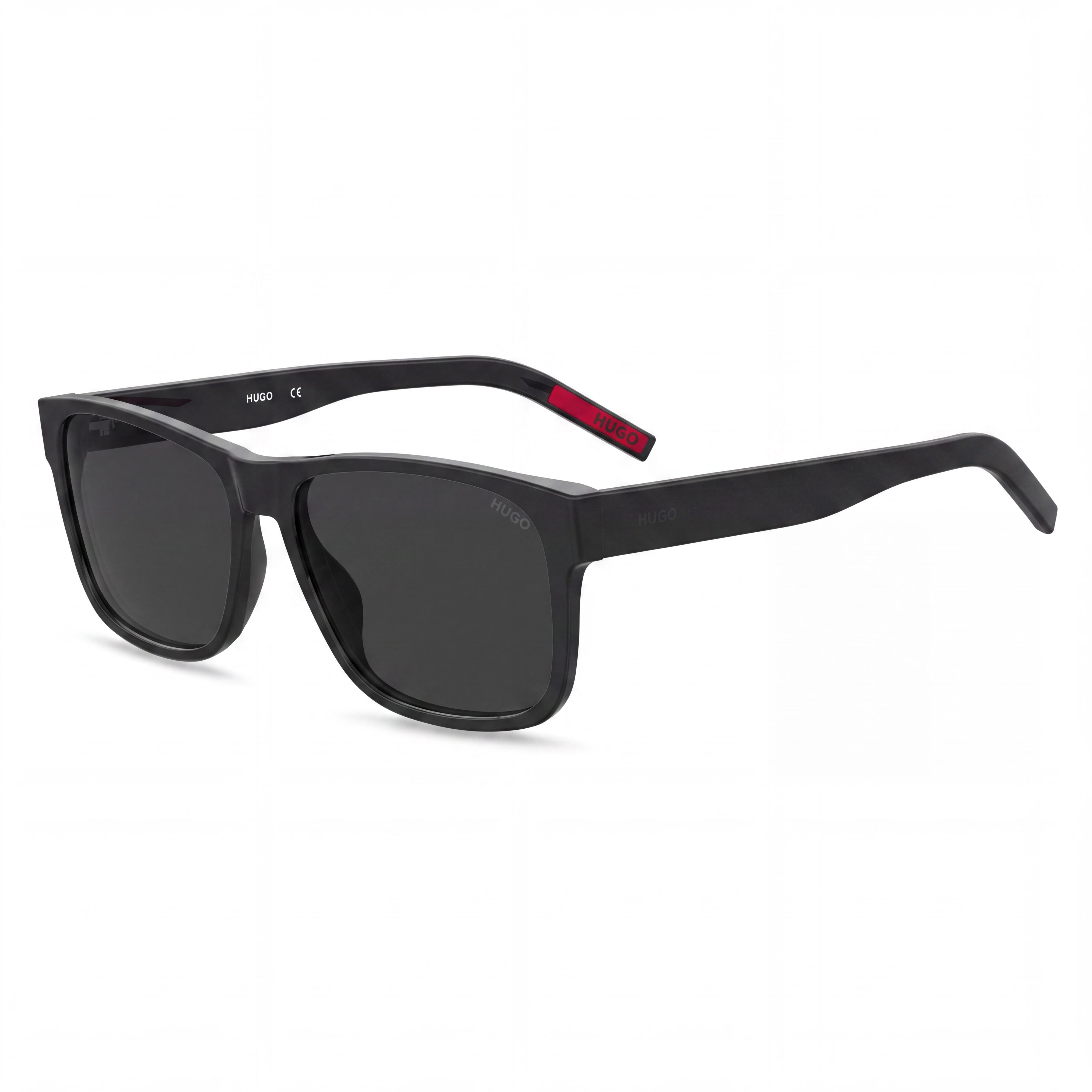 Gafas de sol rectangulares plegables para mujer HUGO de eco-acetato ligeras con protección UV, negras/grises, 57 mm, Photo 1