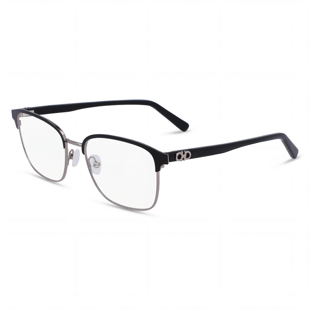 Salvatore Ferragamo SF2225 Modern Rectangular Alloy Steel Unisex Eyeglasses Ruthenium Black 53mm