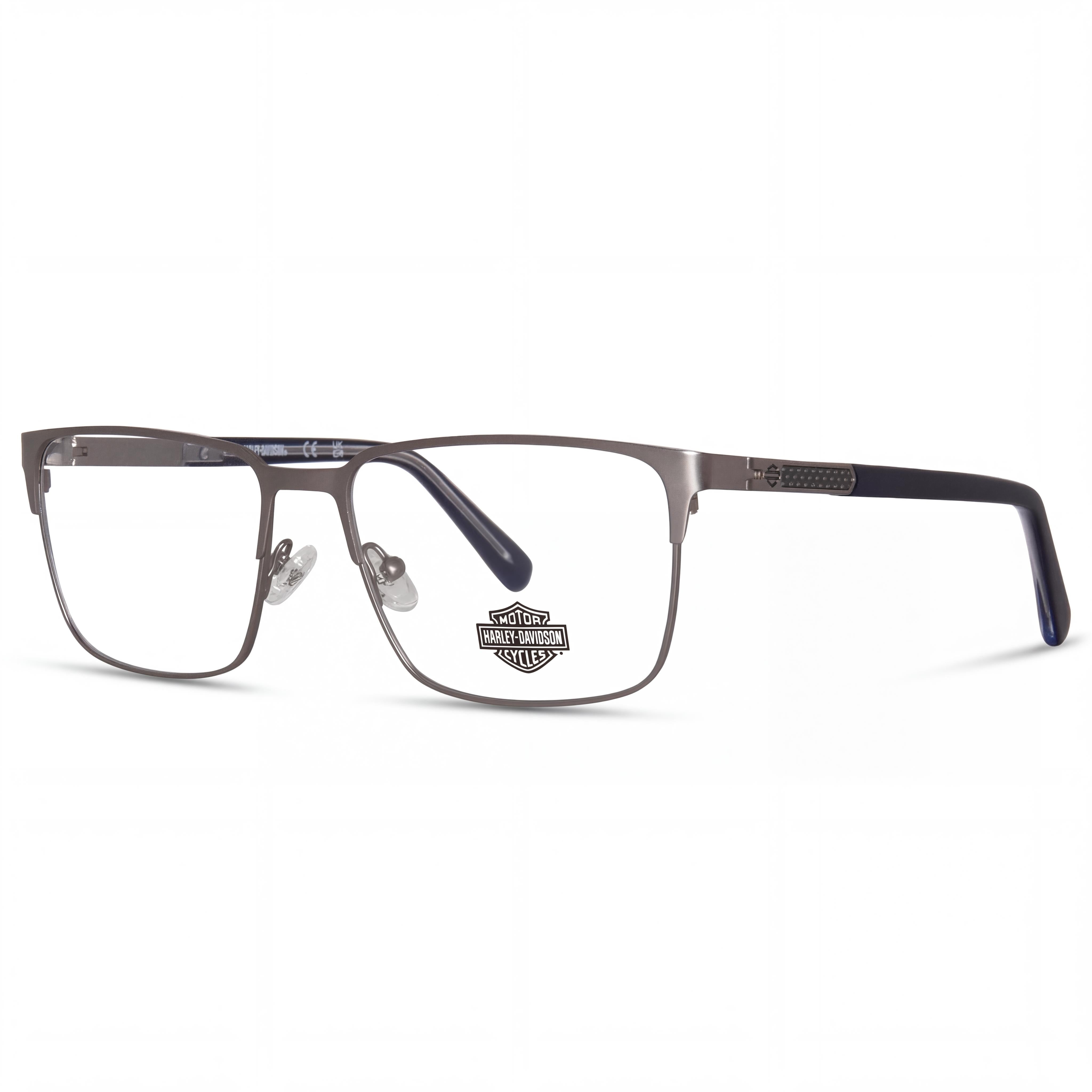 Harley-Davidson Hd0976 Men's Metal Eyewear, Matte Antiqued Light Nickeltin & Matte Blue, Size 55-16-140, Photo 1