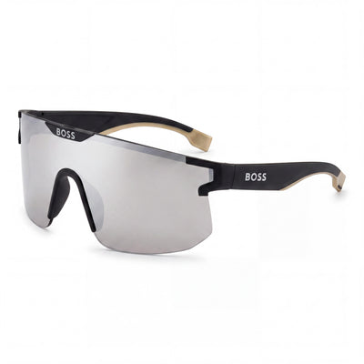 Hugo Boss Boss 1500/S Women's Matte Black Beige Silver ECO POLYAMIDE Silver Mirror High Contrast Sunglasses 99-01-125