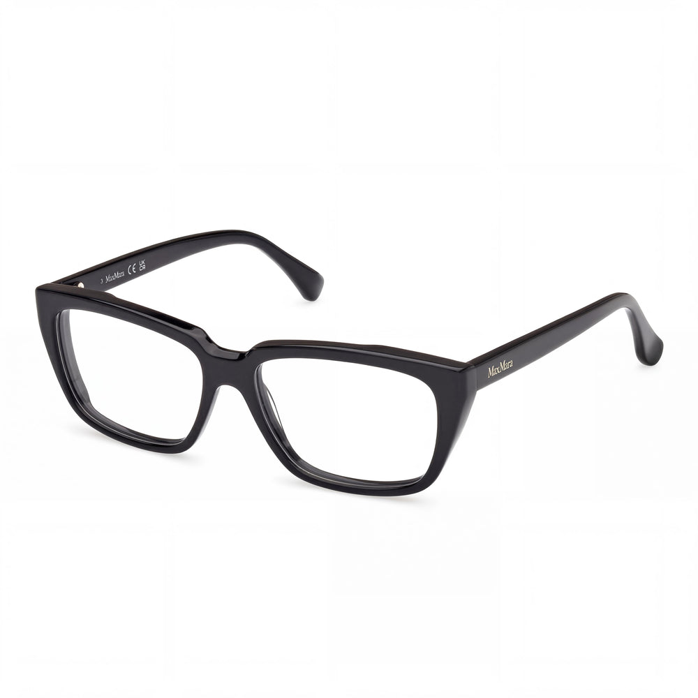 MaxMara MM5112 Women's Eyeglasses with Shiny Black Ophthalmic Plastic Frame, Lens Width 54mm