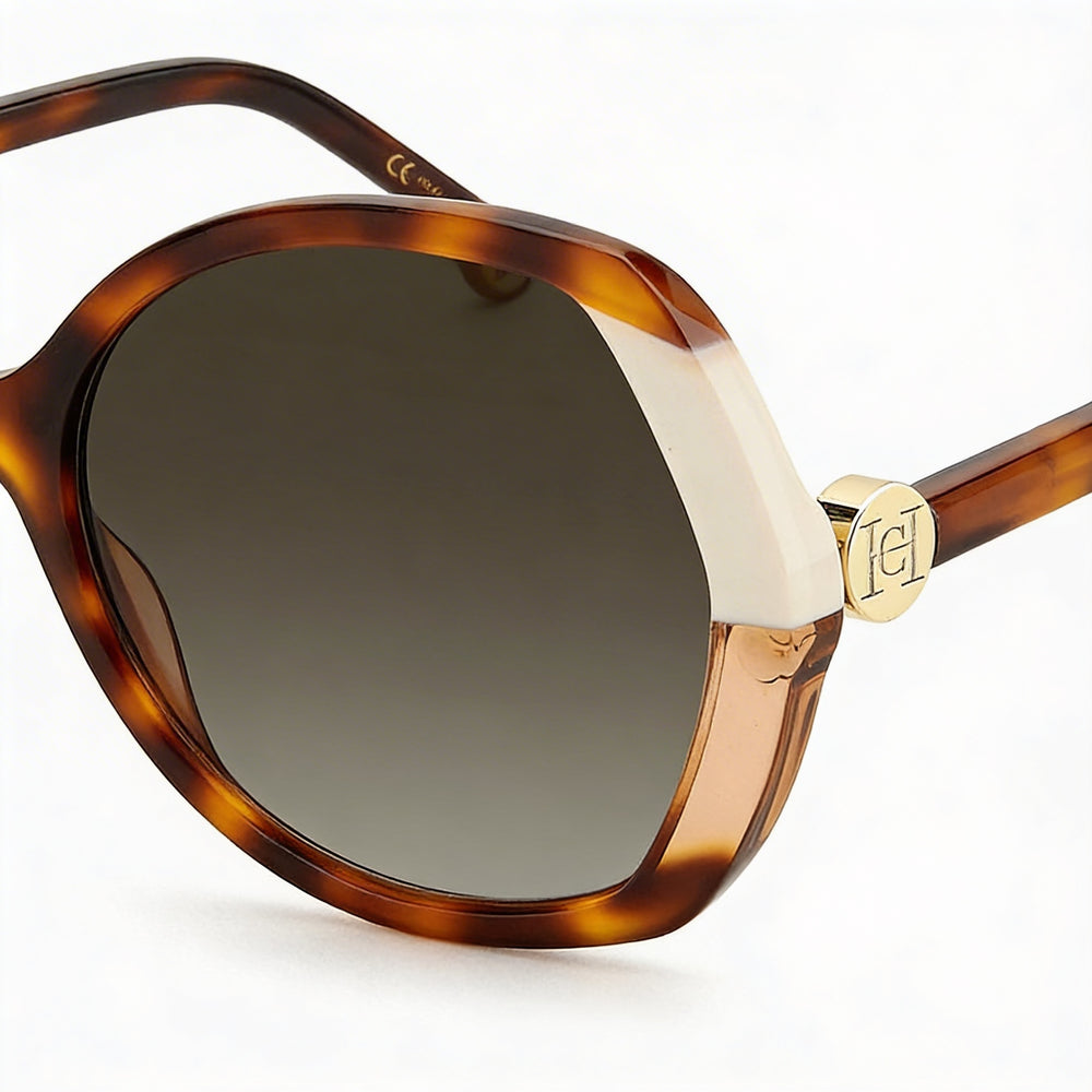 Carolina Herrera Ch 0051/S Women's Havana Ivory Acetate Butterfly Brown Gradient UV Protection Sunglasses 58-20-145