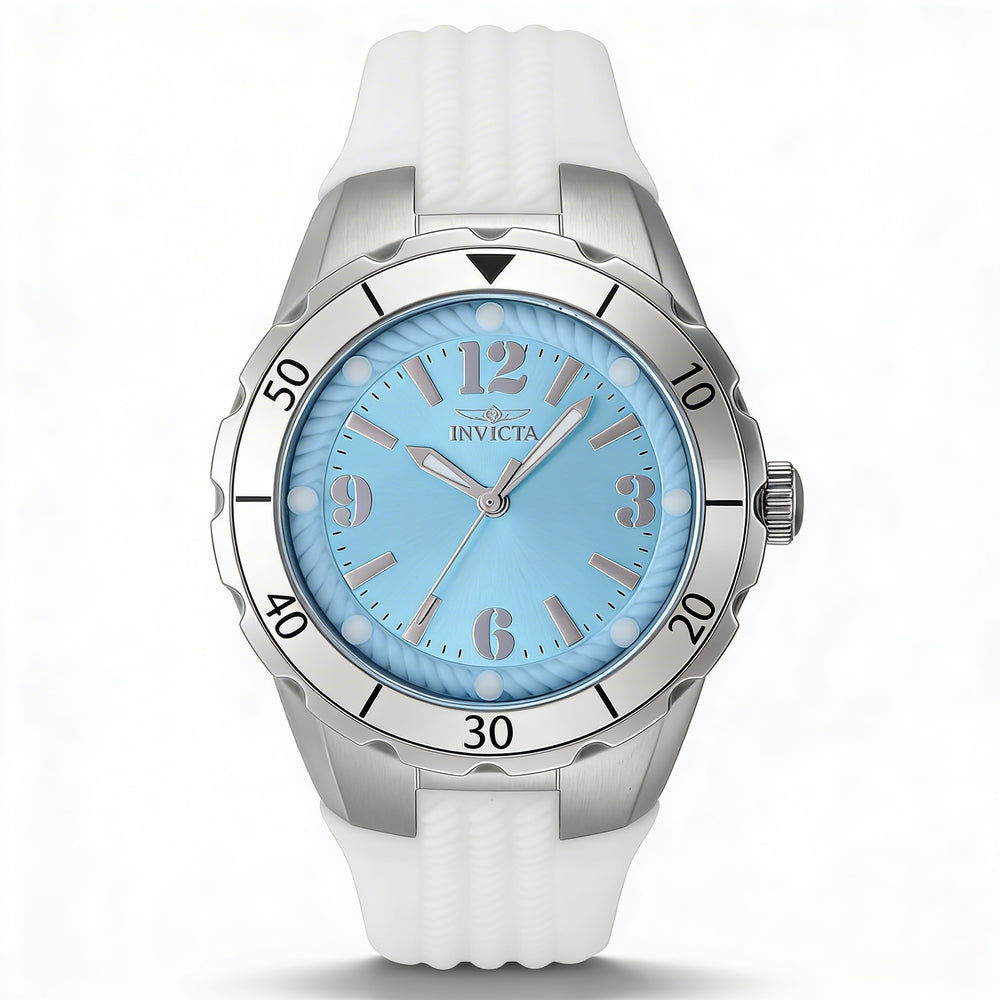 Reloj Invicta Angel 48848 de cuarzo clásico de acero inoxidable para mujer, esfera azul, 38 mm