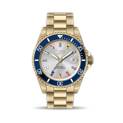 Reloj Invicta Pro Diver 49886 para hombre, de acero inoxidable dorado, esfera plateada, analógico, de cuarzo, 200 m, 40 mm