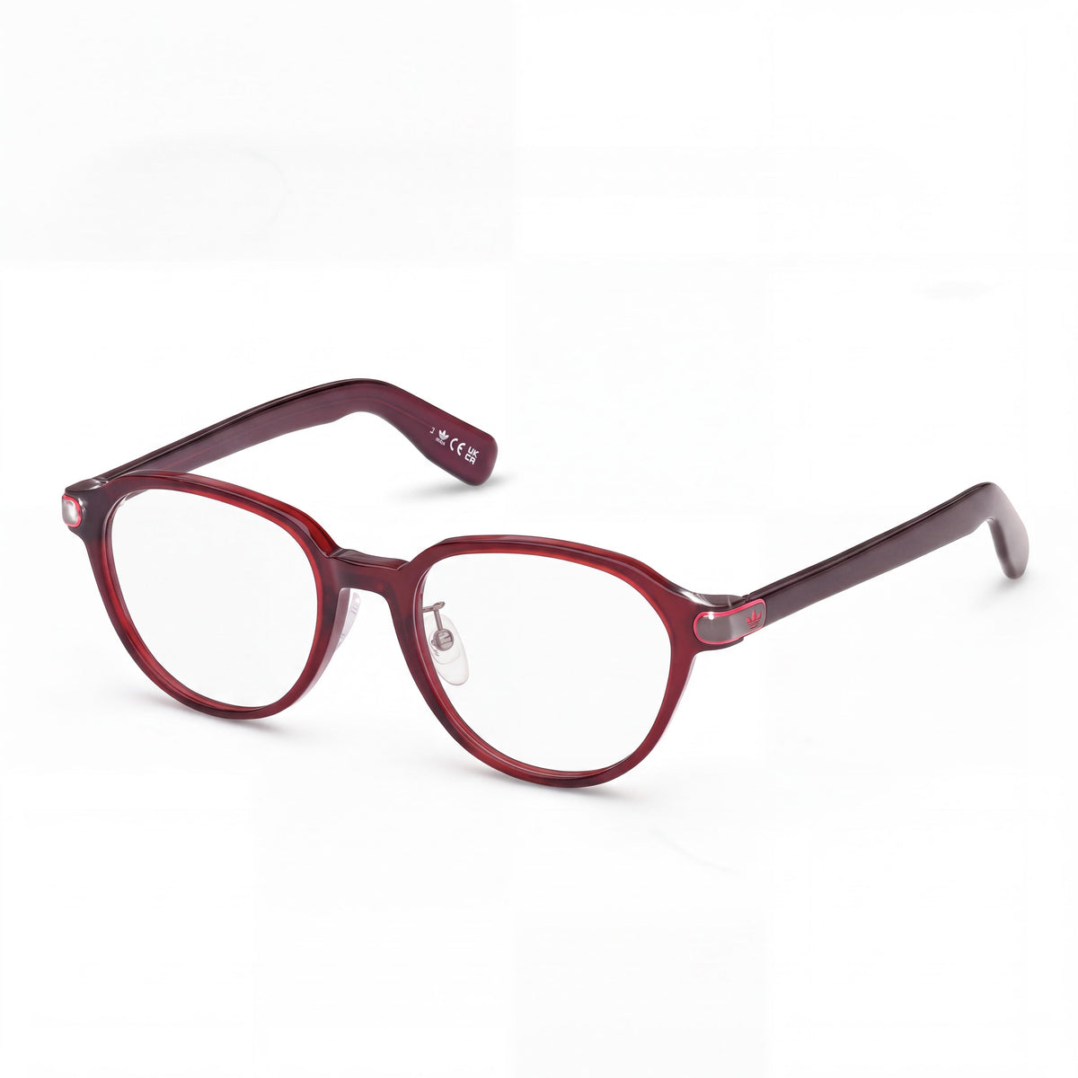 adidas Originals Classic Unisex Sunglasses, Shiny Dark Red Plastic Frame, Multicolor Polycarbonate Lens, 52mm, Photo 1
