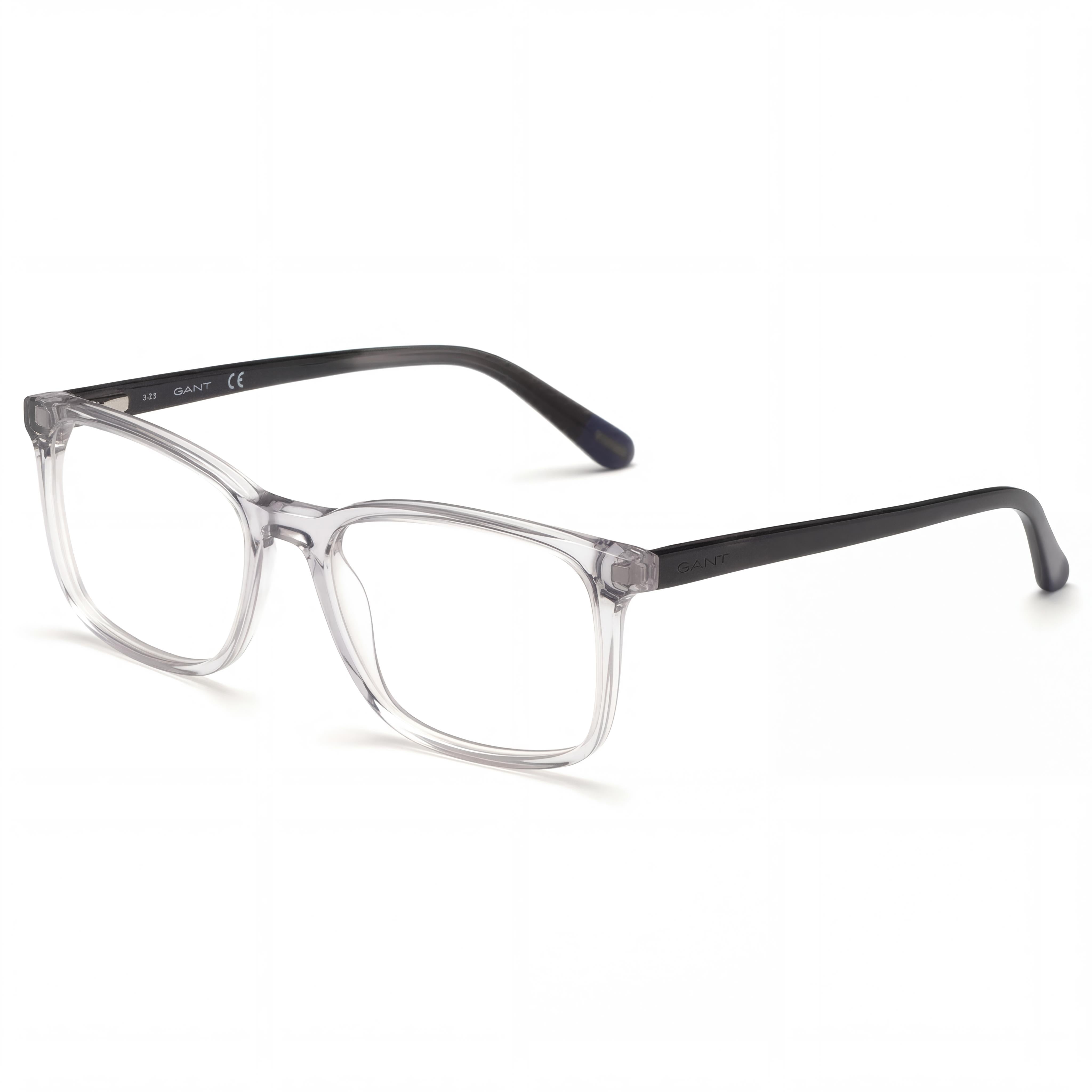 Gafas clásicas GANT para hombre con montura de plástico gris-negro y lentes de policarbonato sin graduar de 53 mm, Photo 1