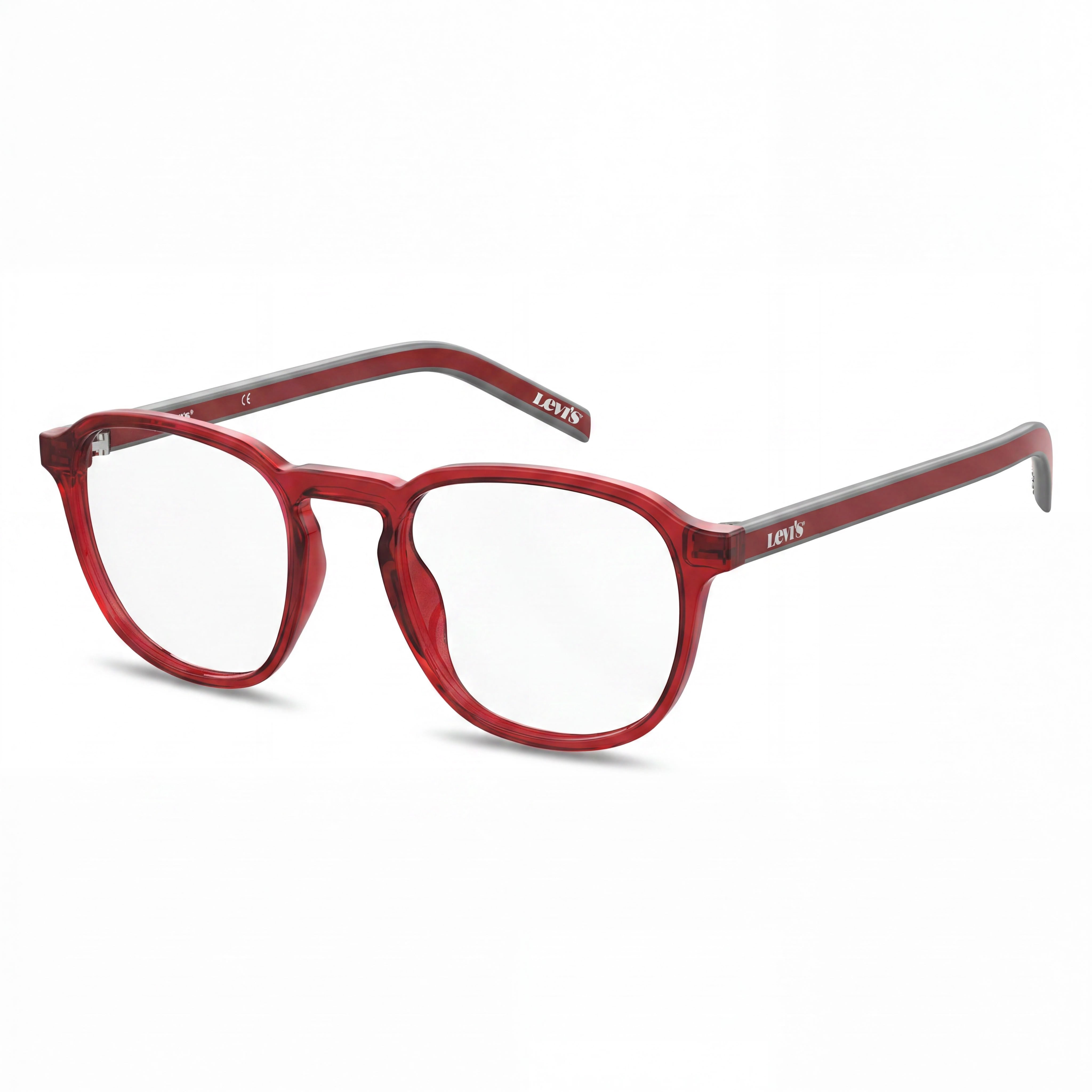 Montura de gafas Levi's Lv 1024 de plástico rojo para mujer, listas para lentes graduadas, lentes de 50mm, puente de 20mm, patillas de 145mm, Photo 1