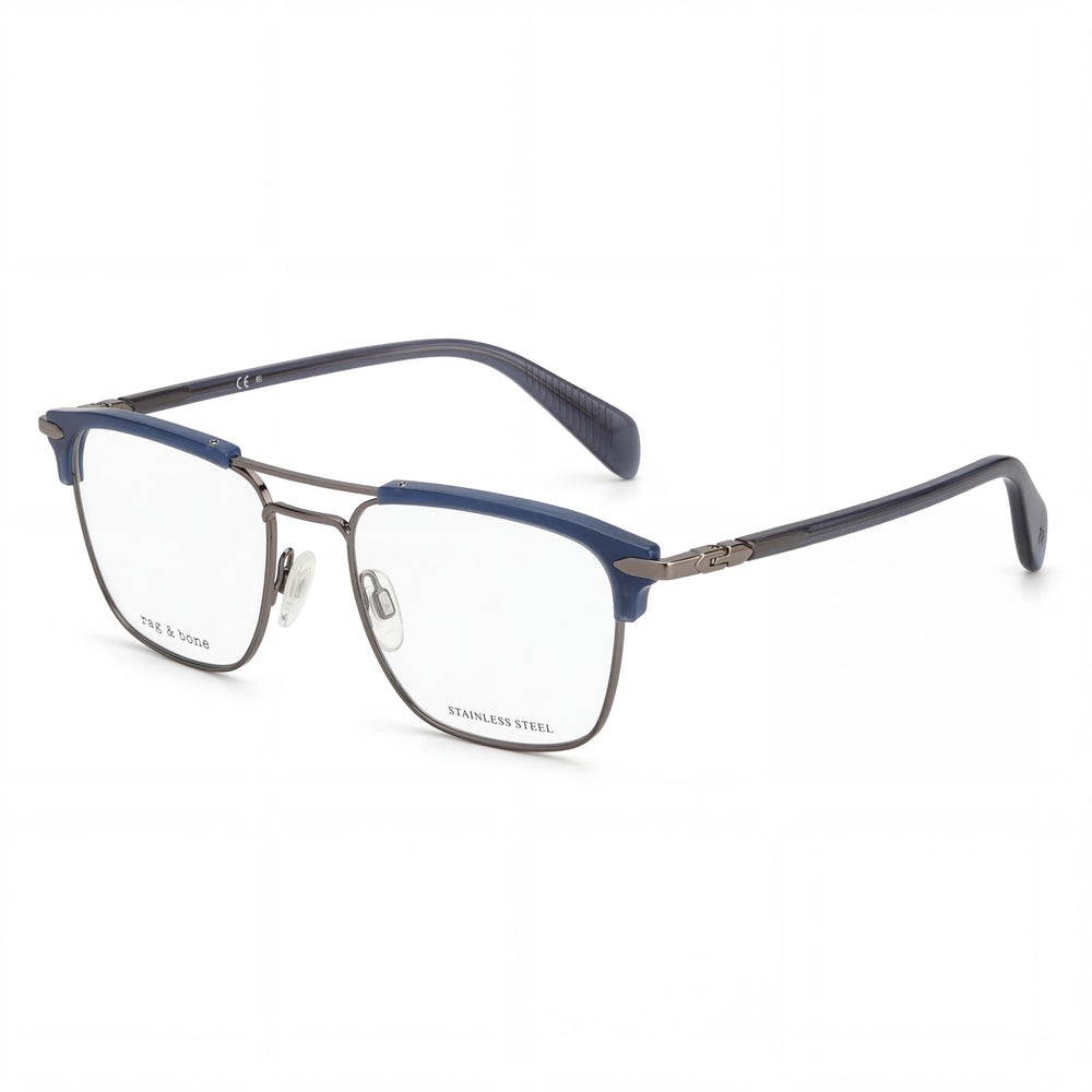 Gafas modernas para mujer Rag & Bone con montura de acero aleado en negro, 54 mm de ancho de lente