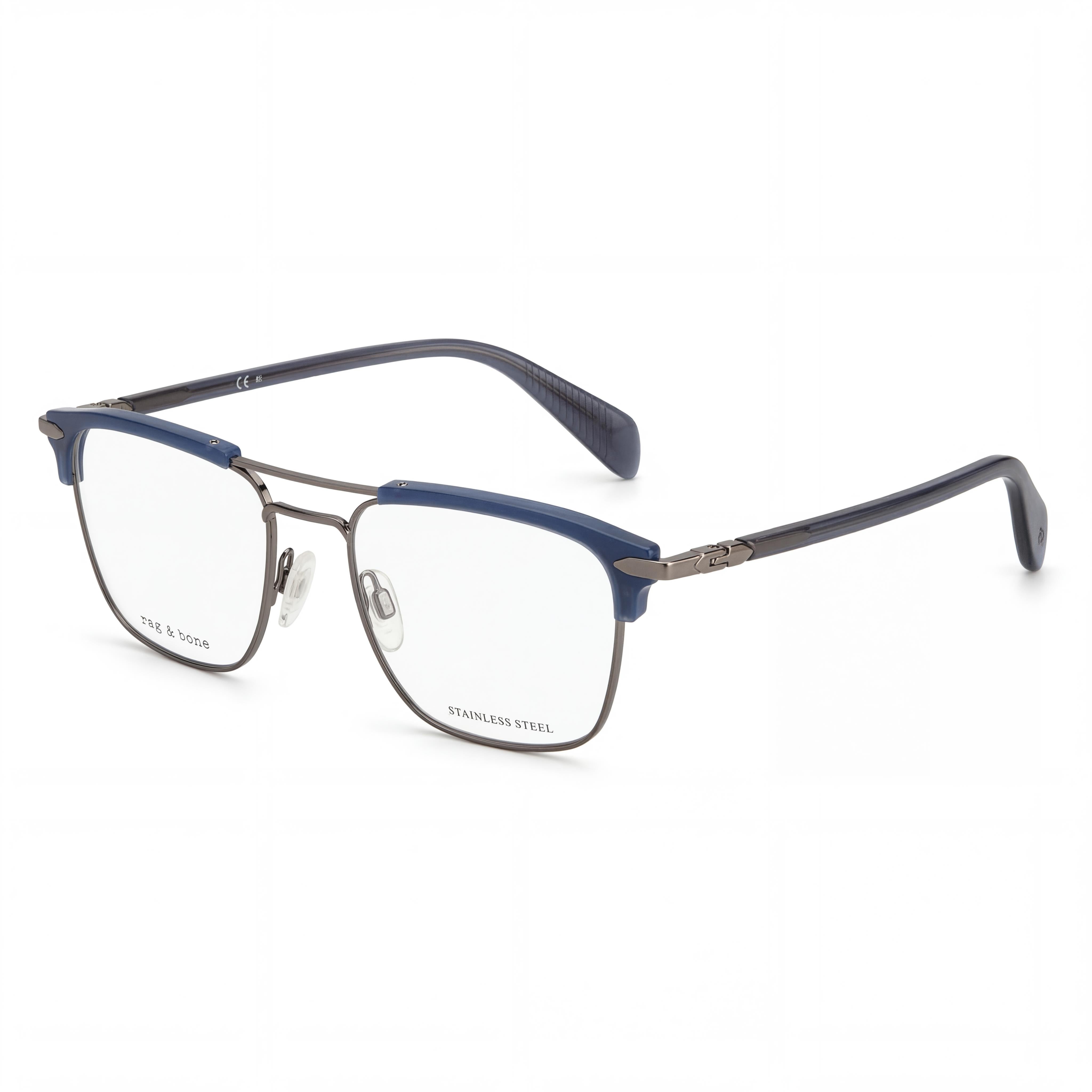 Rag & Bone Modern Women's Eyeglasses with Alloy Steel Frame Material in Black, 54mm Lens Width, Photo 1