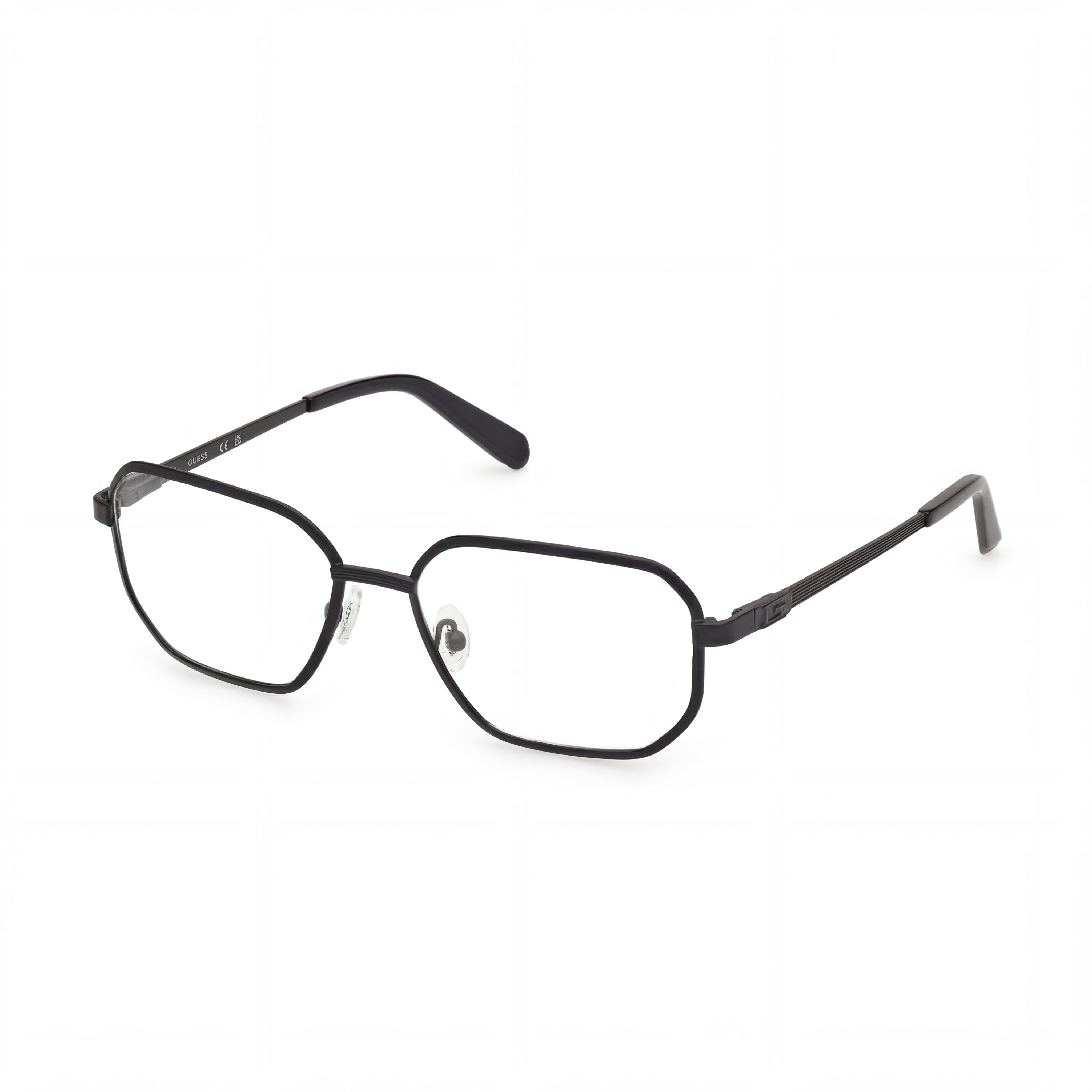 GUESS Gu50240 Men's Matte Black Metal Frame Eyewear with Non- Transparent Lenses, Lens Width 56mm, Photo 1